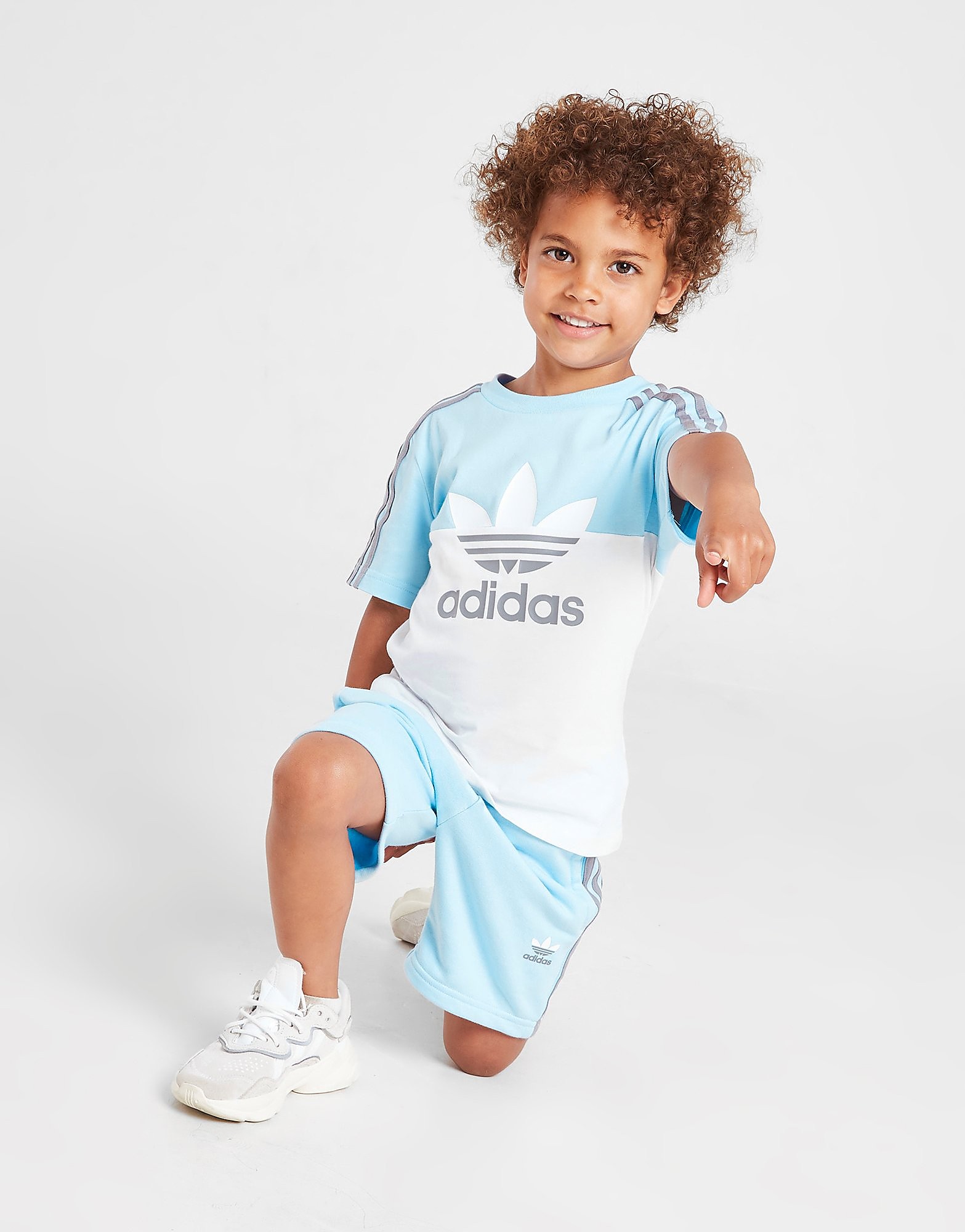 

adidas Originals Sliced T-Shirt/Shorts Set Children - Only at JD - Blue/White - Kids, Blue/White