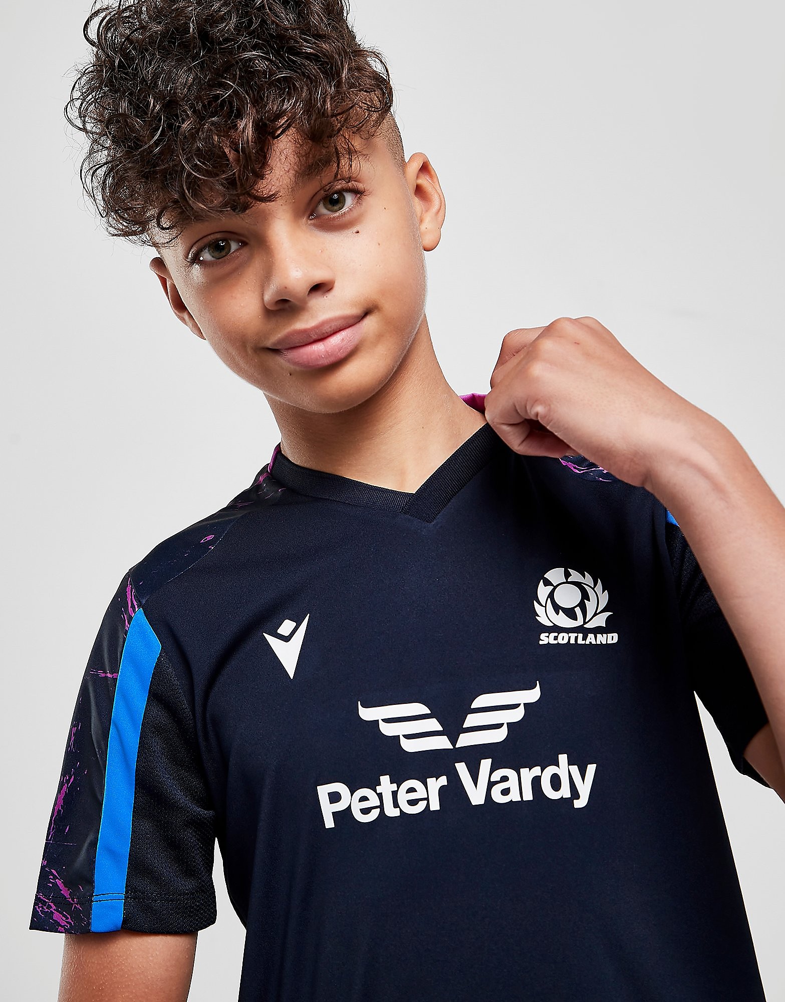 

Macron Scotland Rugby 2021/22 Training Shirt Junior - Blue - Kids, Blue
