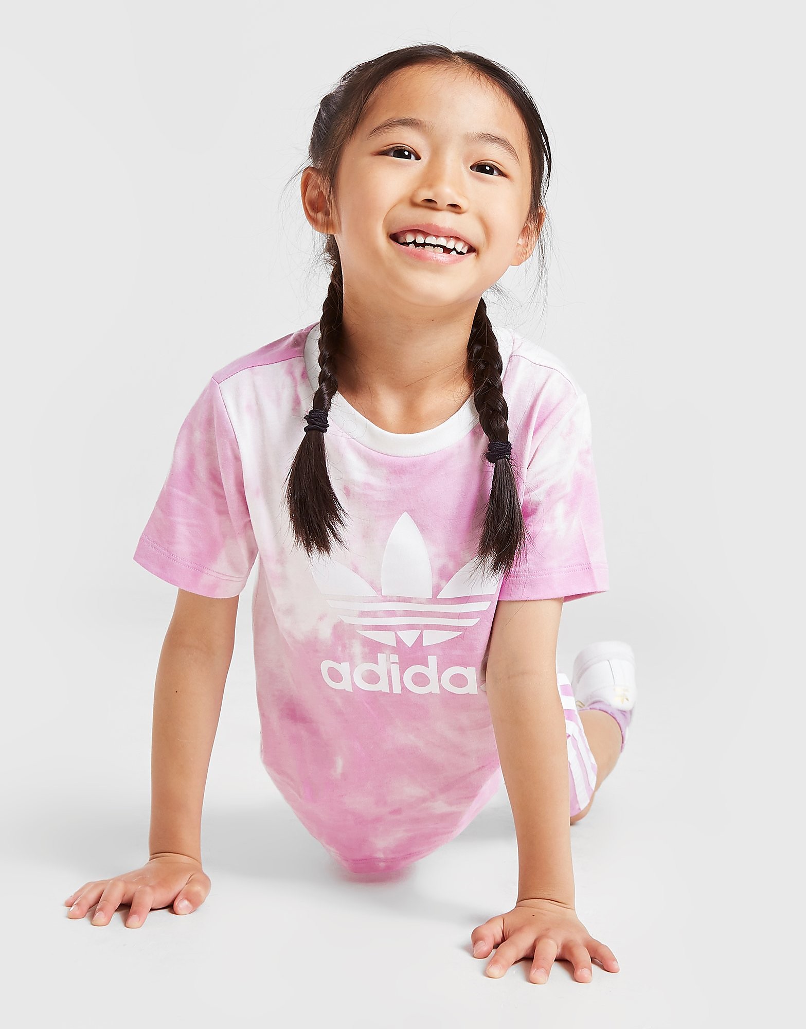 

adidas Originals Girls' Tie Dye T-Shirt/Cycle Shorts Set Children - Only at JD - Purple - Kids, Purple