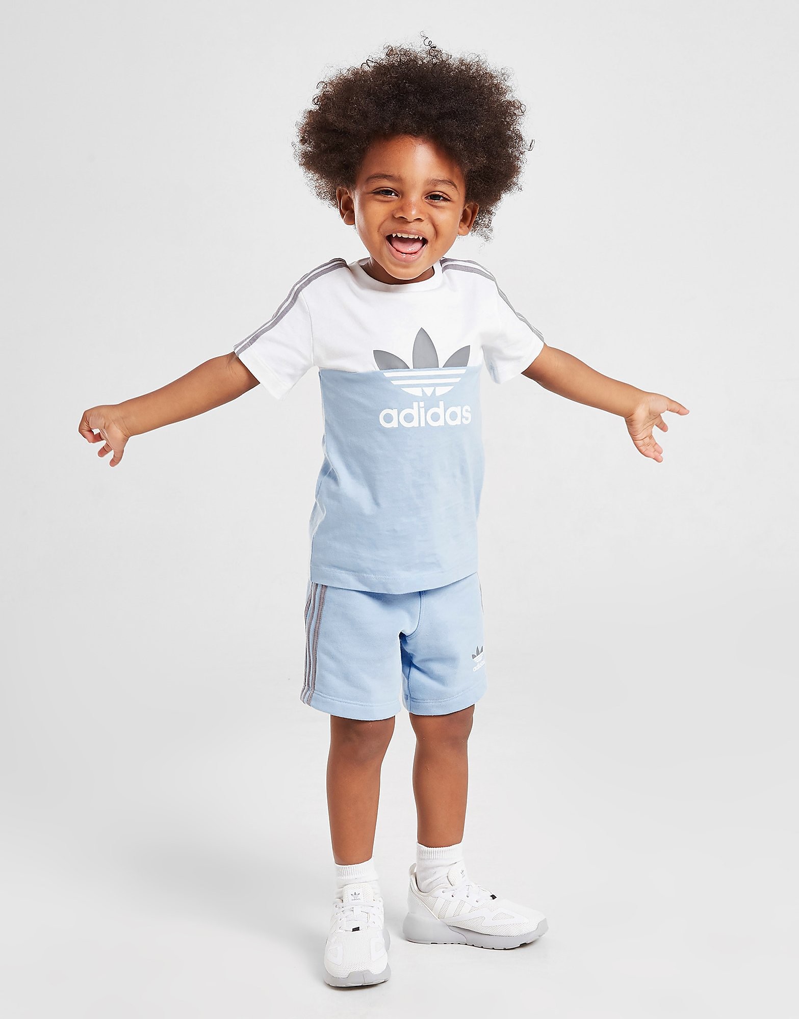 

adidas Originals Sliced T-Shirt/Shorts Set Infant - Only at JD - Blue/White - Kids, Blue/White