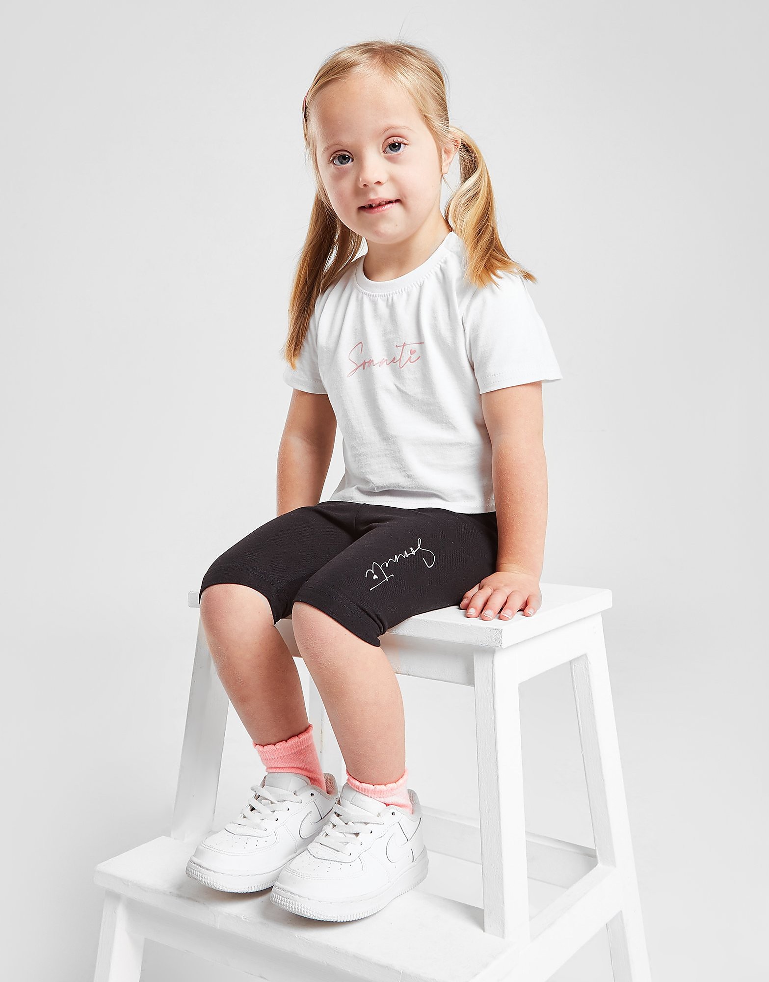 

Sonneti Girls' Micro Essential T-Shirt/Shorts Set Infant - White/Black - Kids, White/Black