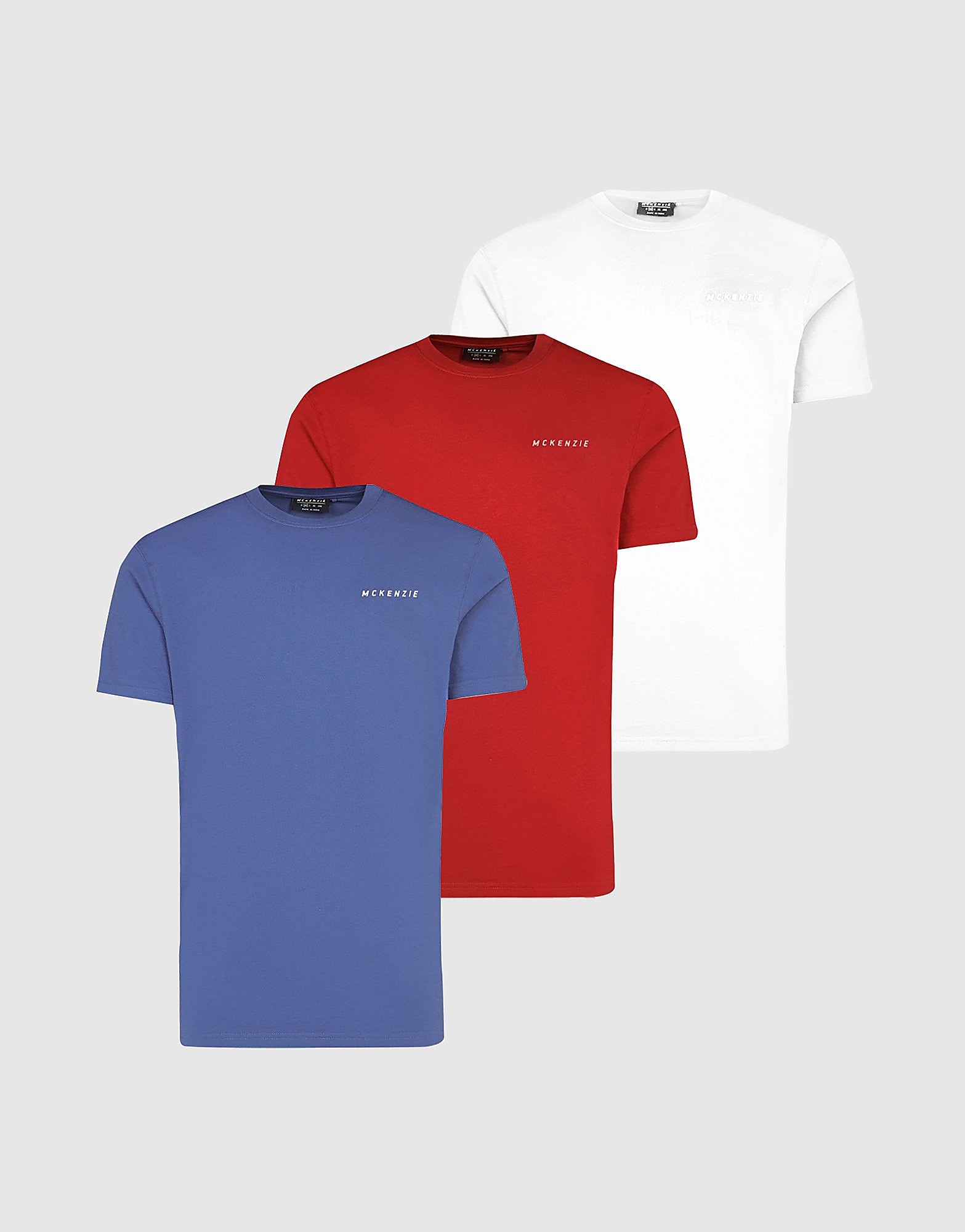 

McKenzie 3-Pack Essential T-Shirts - Only at JD - Red/Blue - Mens, Red/Blue