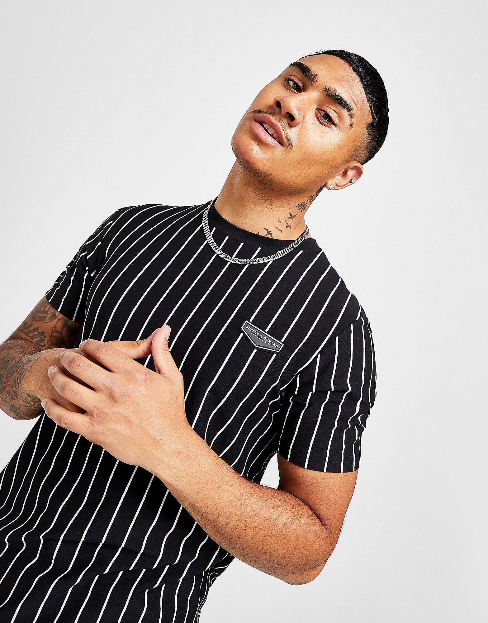 

Supply & Demand Core Pinstripe T-Shirt - Only at JD - Black - Mens, Black