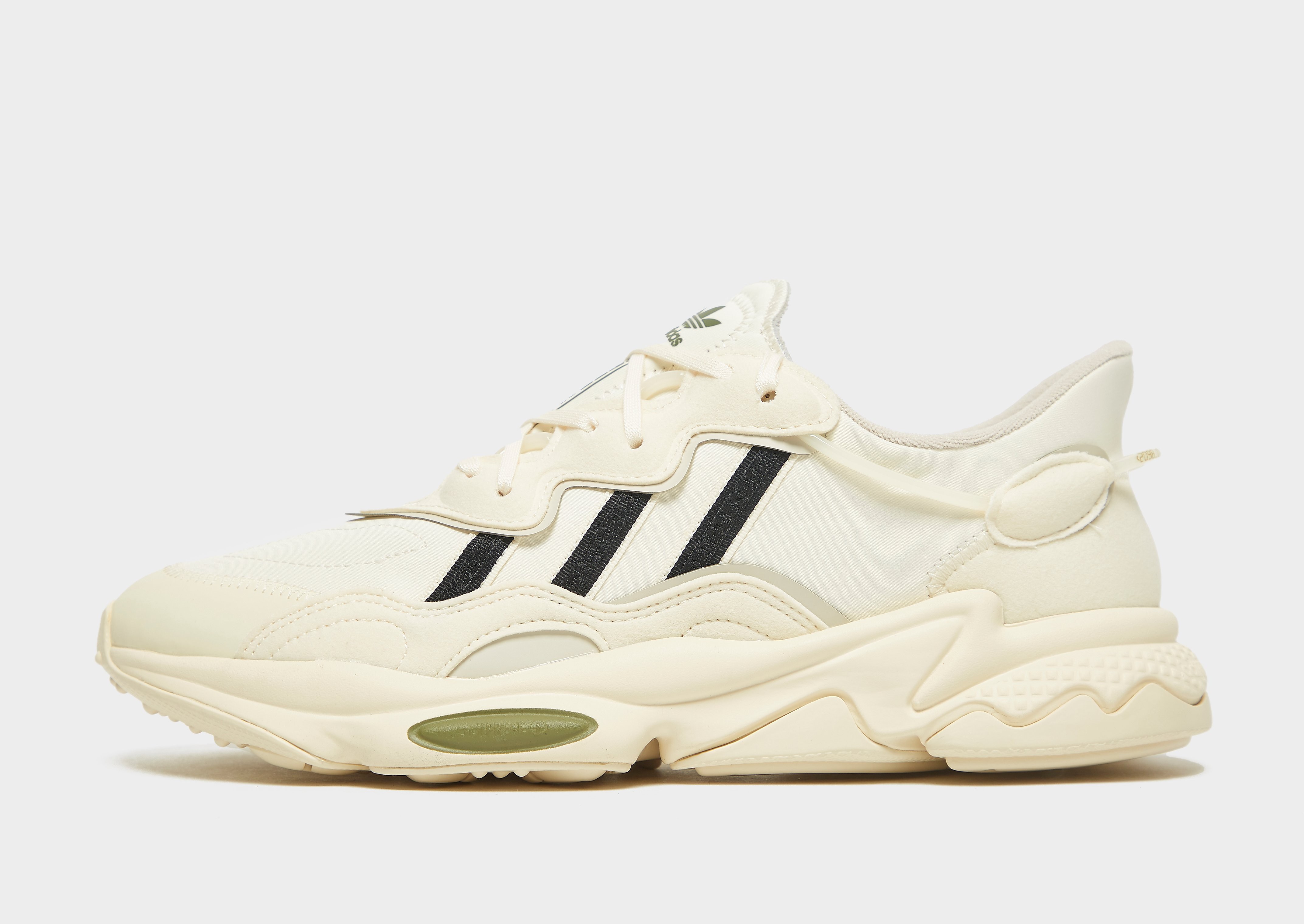 

adidas Originals Ozweego - Cream White / Core Black / Focus Olive - Womens, Cream White / Core Black / Focus Olive
