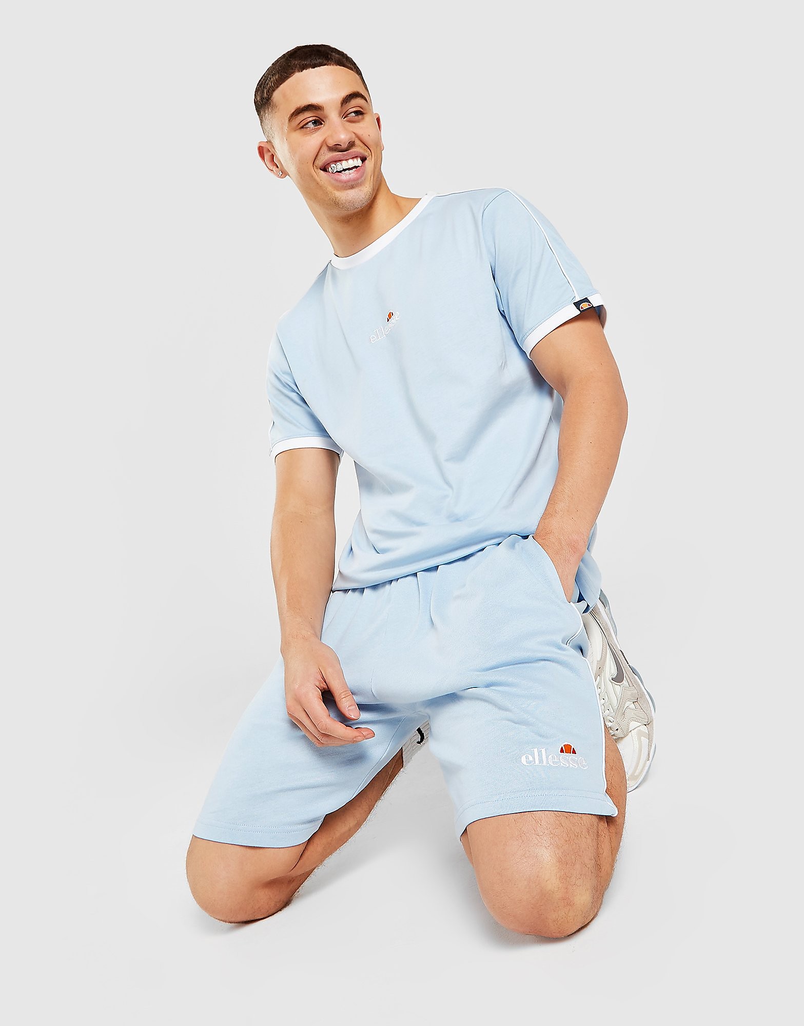Ellesse Terisona T-Shirt/Shorts Twin Set - Blue - Mens, Blue