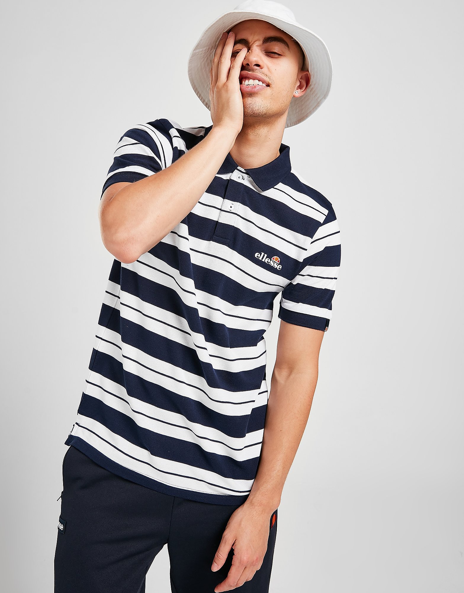 

Ellesse Ralys Striped Polo Shirt - Only at JD - White - Mens, White