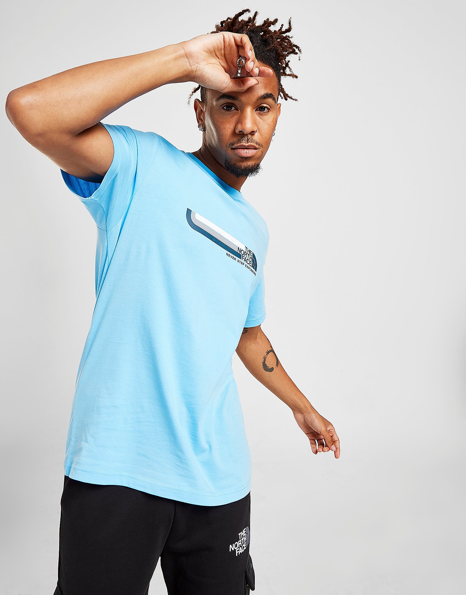 

The North Face Tri-Line Logo T-Shirt - Only at JD - Blue - Mens, Blue