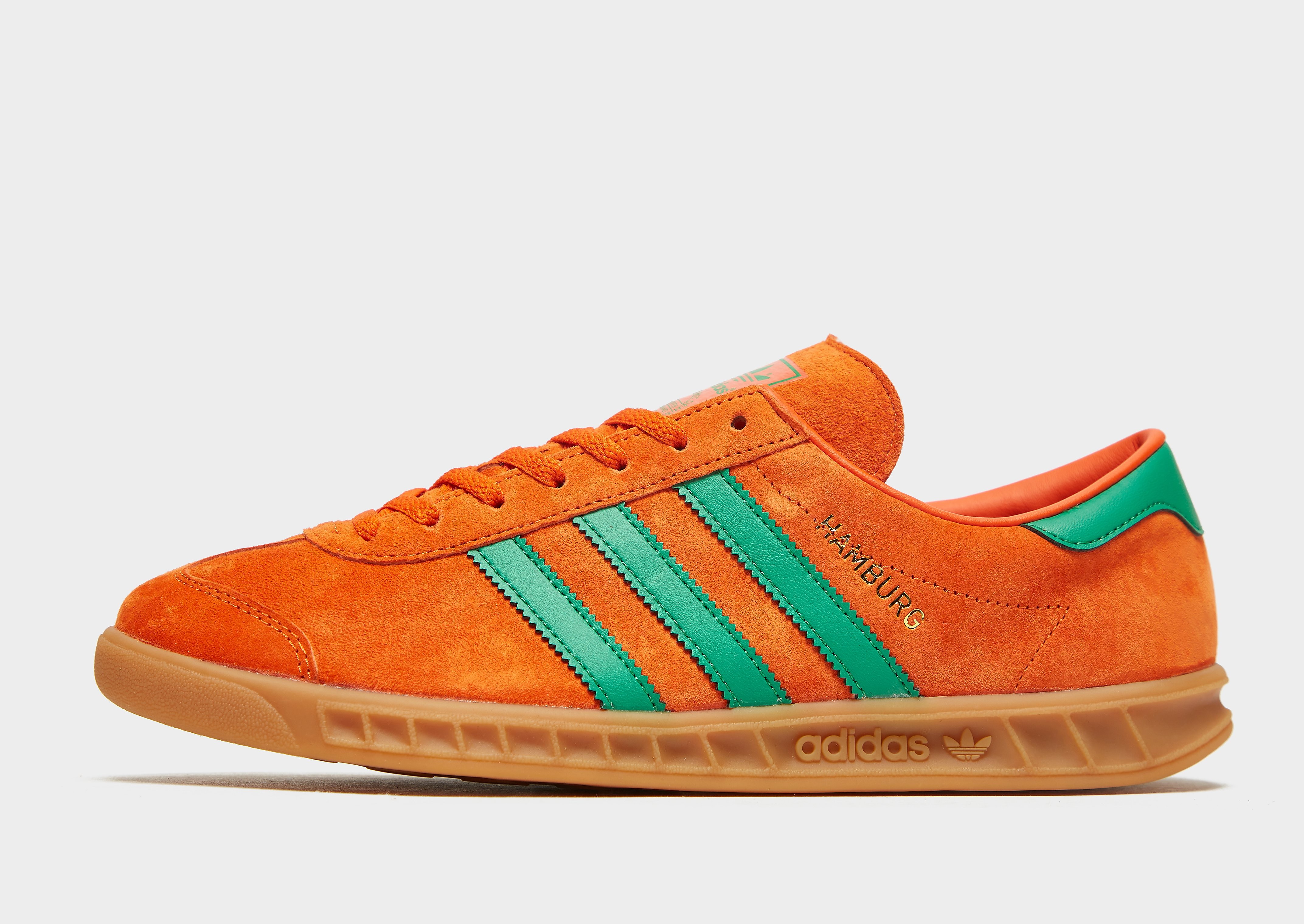 

adidas Originals Hamburg - Team Orange / Team Green / Gum/ORG/GREEN - Womens, Team Orange / Team Green / Gum/ORG/GREEN