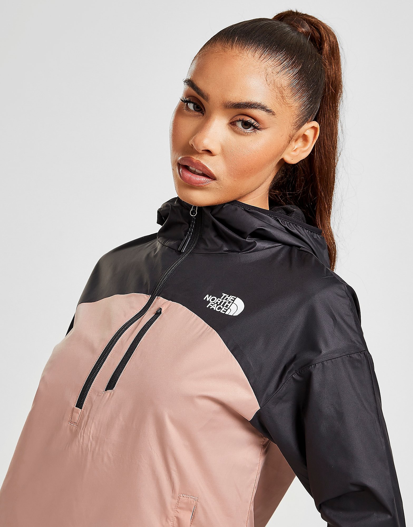 

The North Face 1/4 Zip Windbreaker Jacket - Only at JD - Pink/Black - Womens, Pink/Black