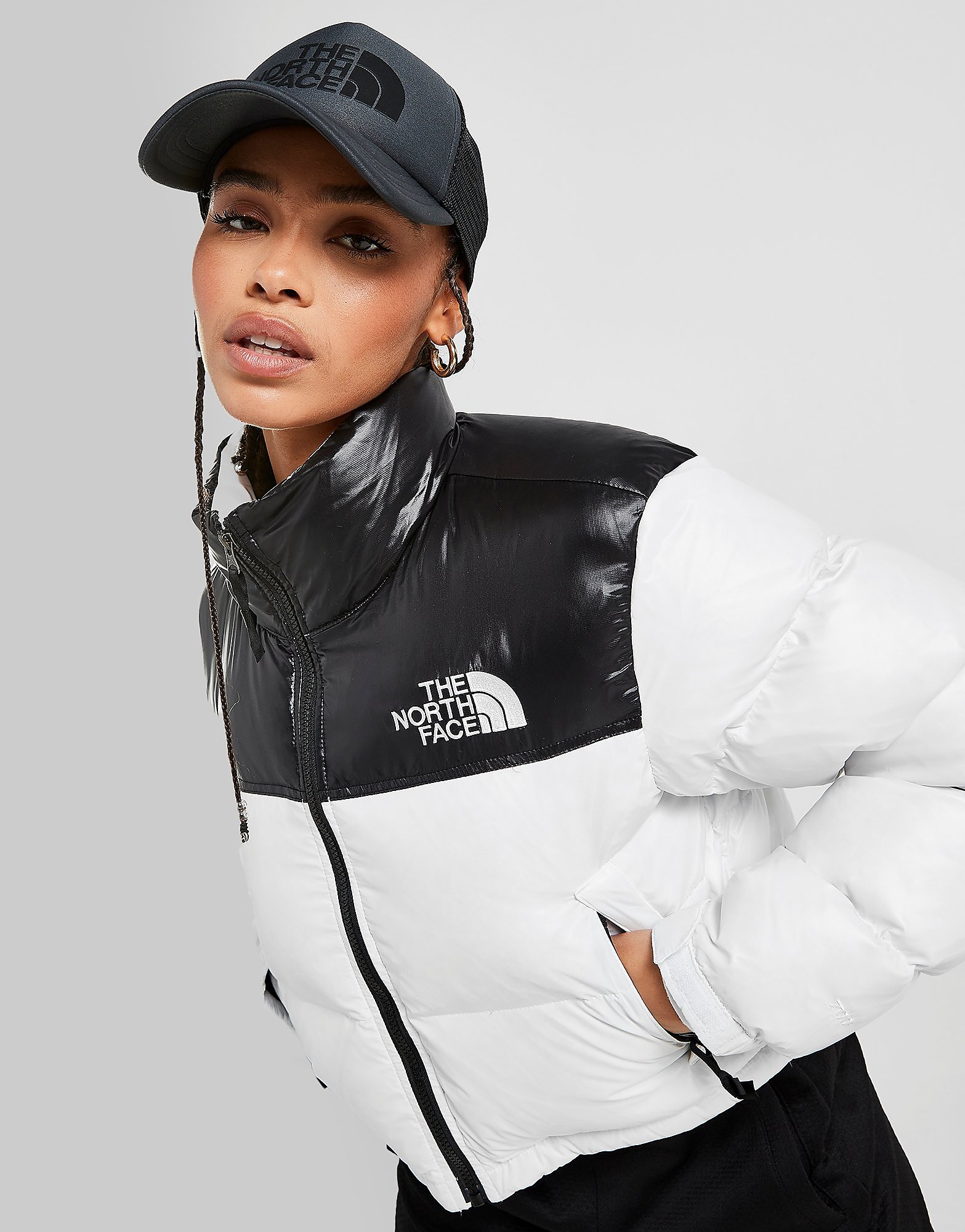 

The North Face Nuptse Cropped Jacket - White - Womens, White