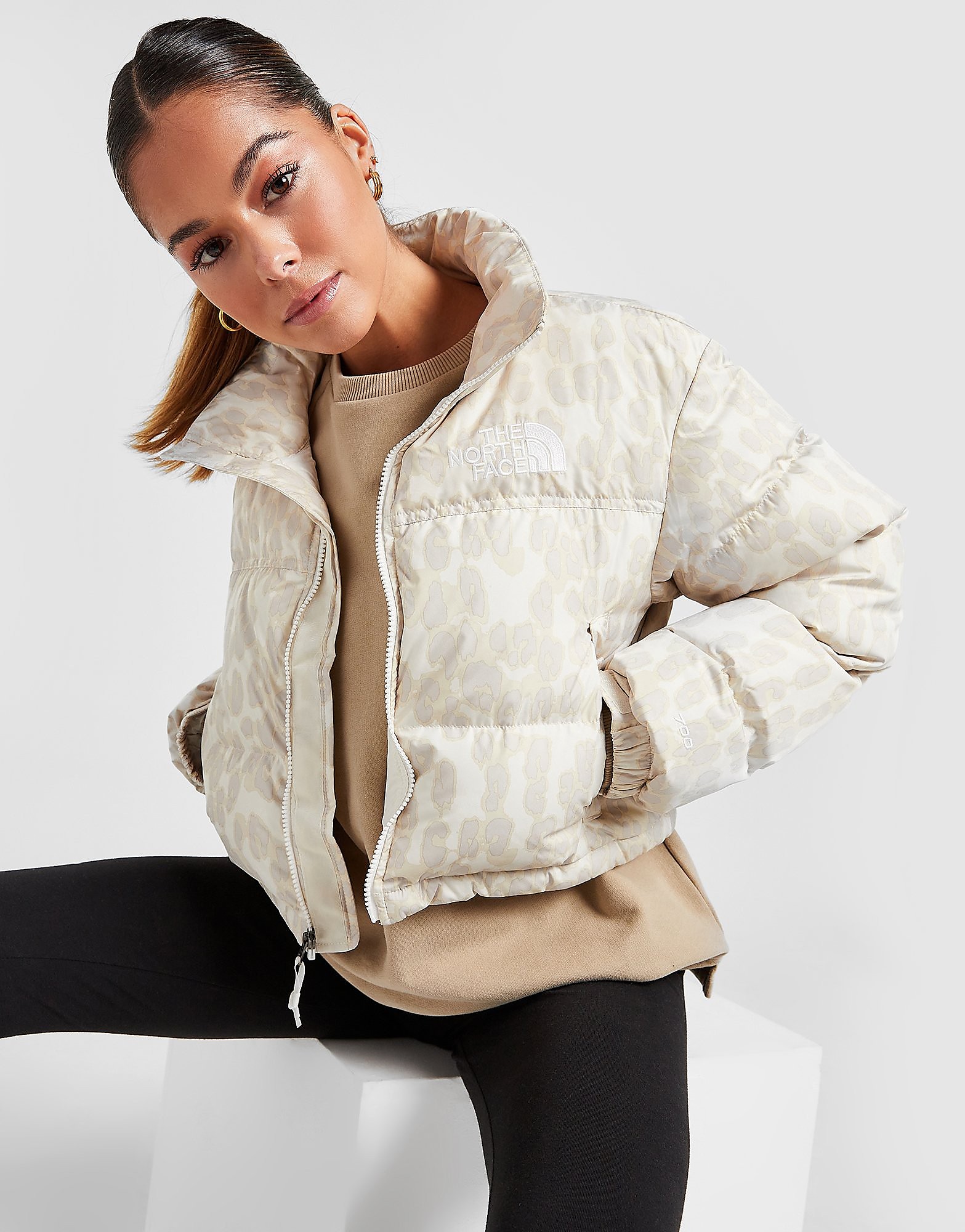 

The North Face Nuptse Cropped Jacket - White - Womens, White
