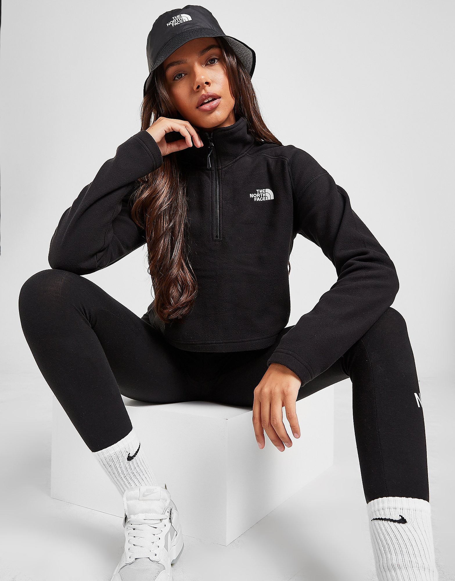 

The North Face Crop Glacier 1/4 Zip Top - Black - Womens, Black