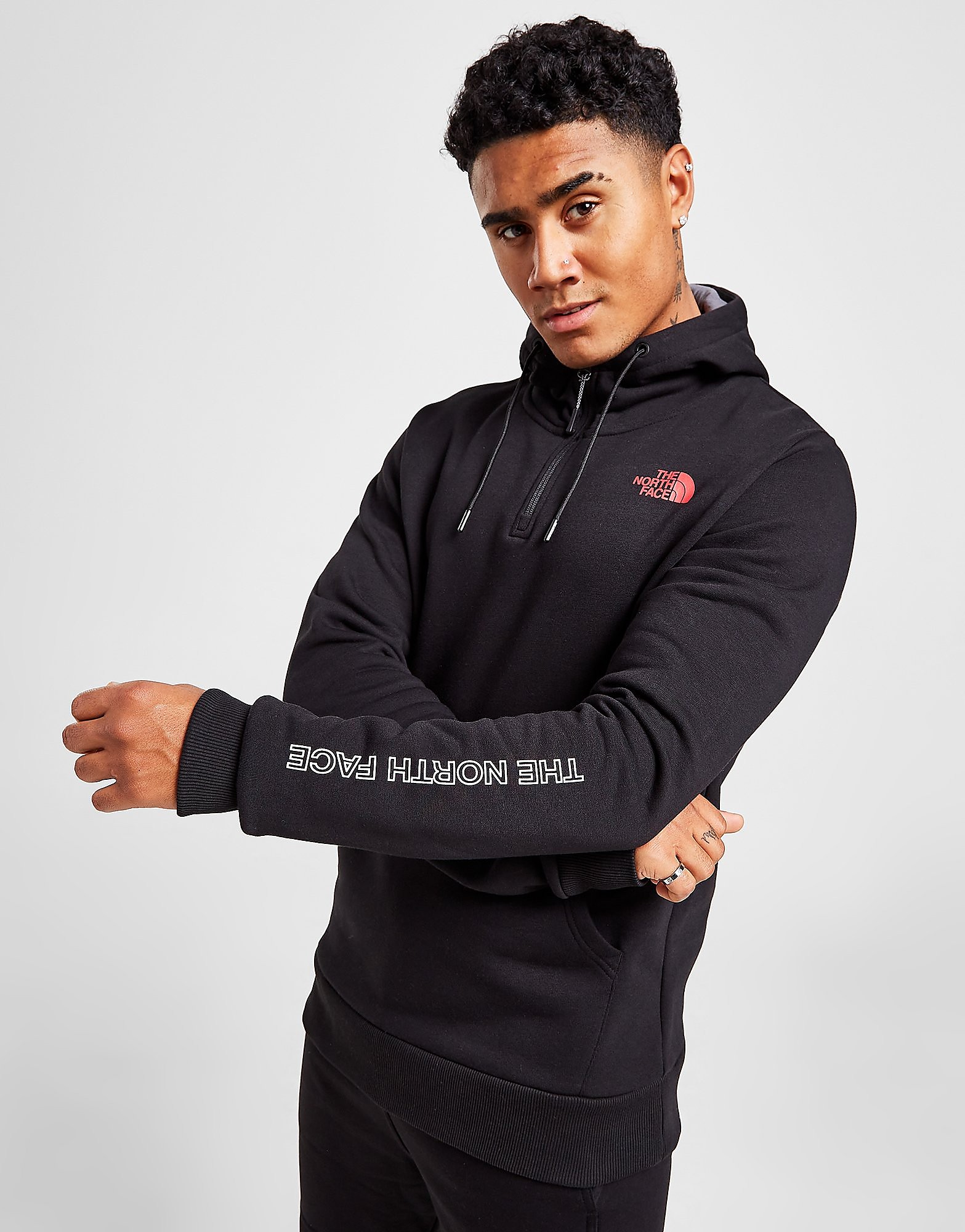 

The North Face 1/4 Zip Fleece Hoodie - Only at JD - Black - Mens, Black
