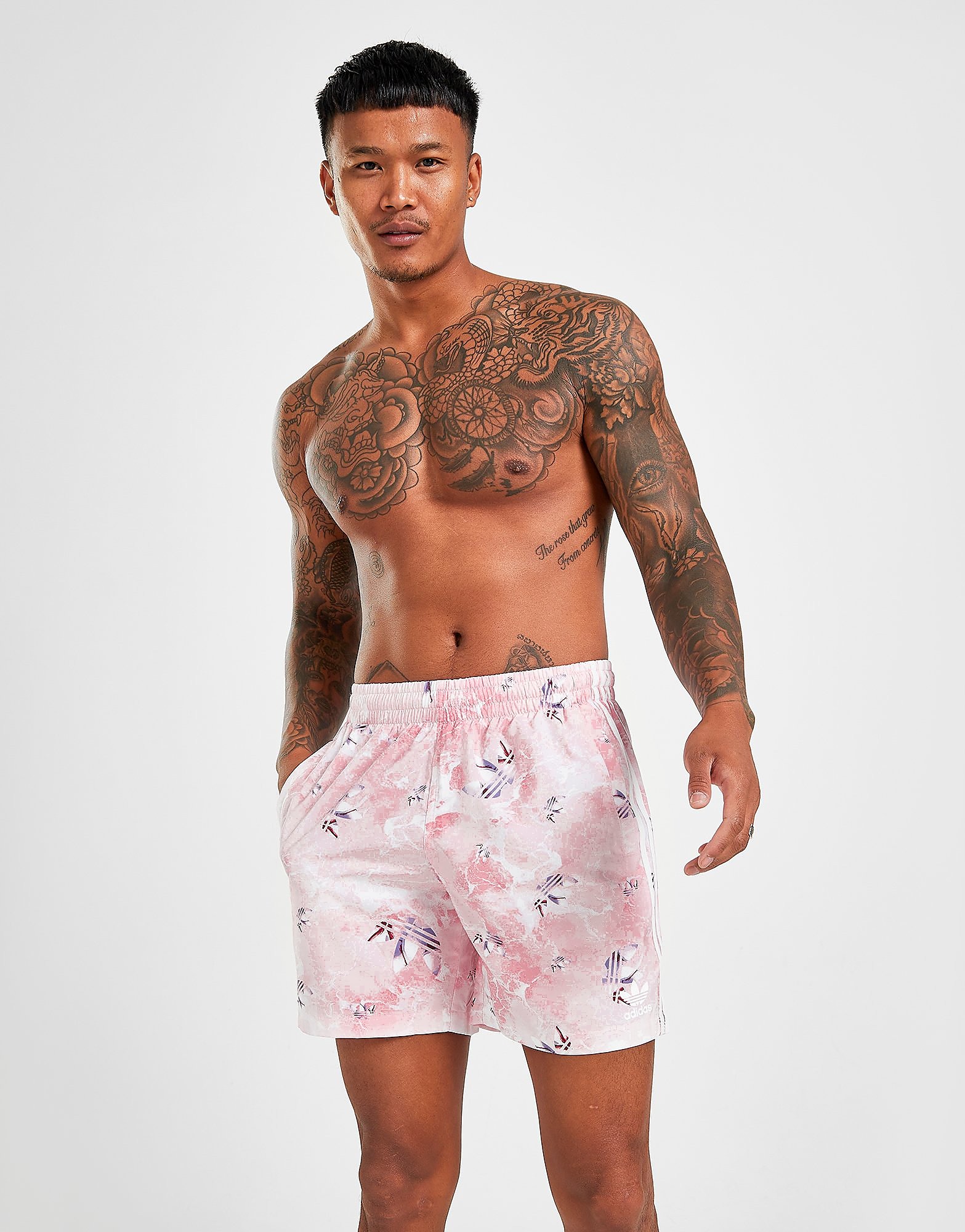 

adidas Originals Palm Swim Shorts - Pink - Mens, Pink