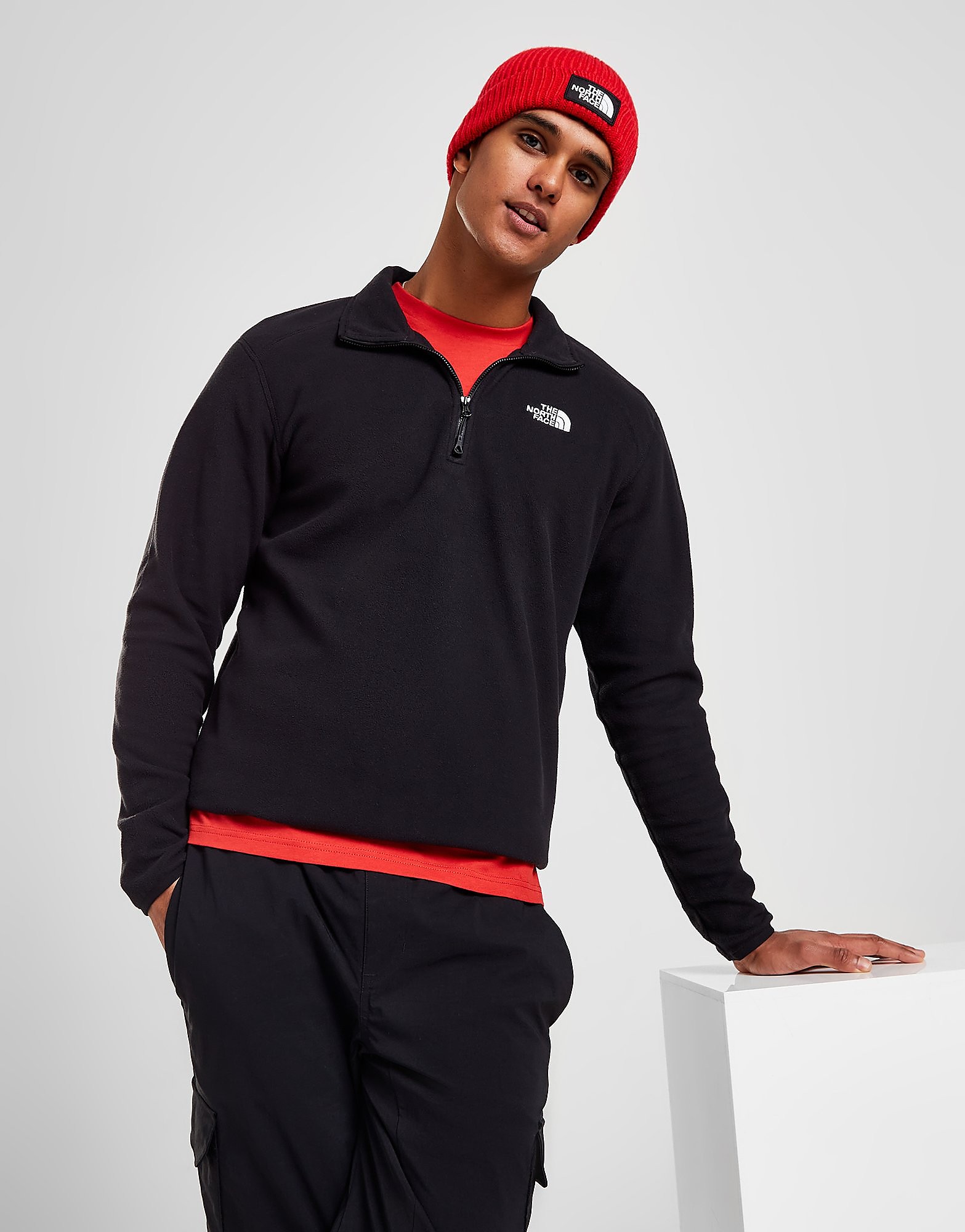 

The North Face Glacier 1/4 Zip Top - Black/Black - Mens, Black/Black