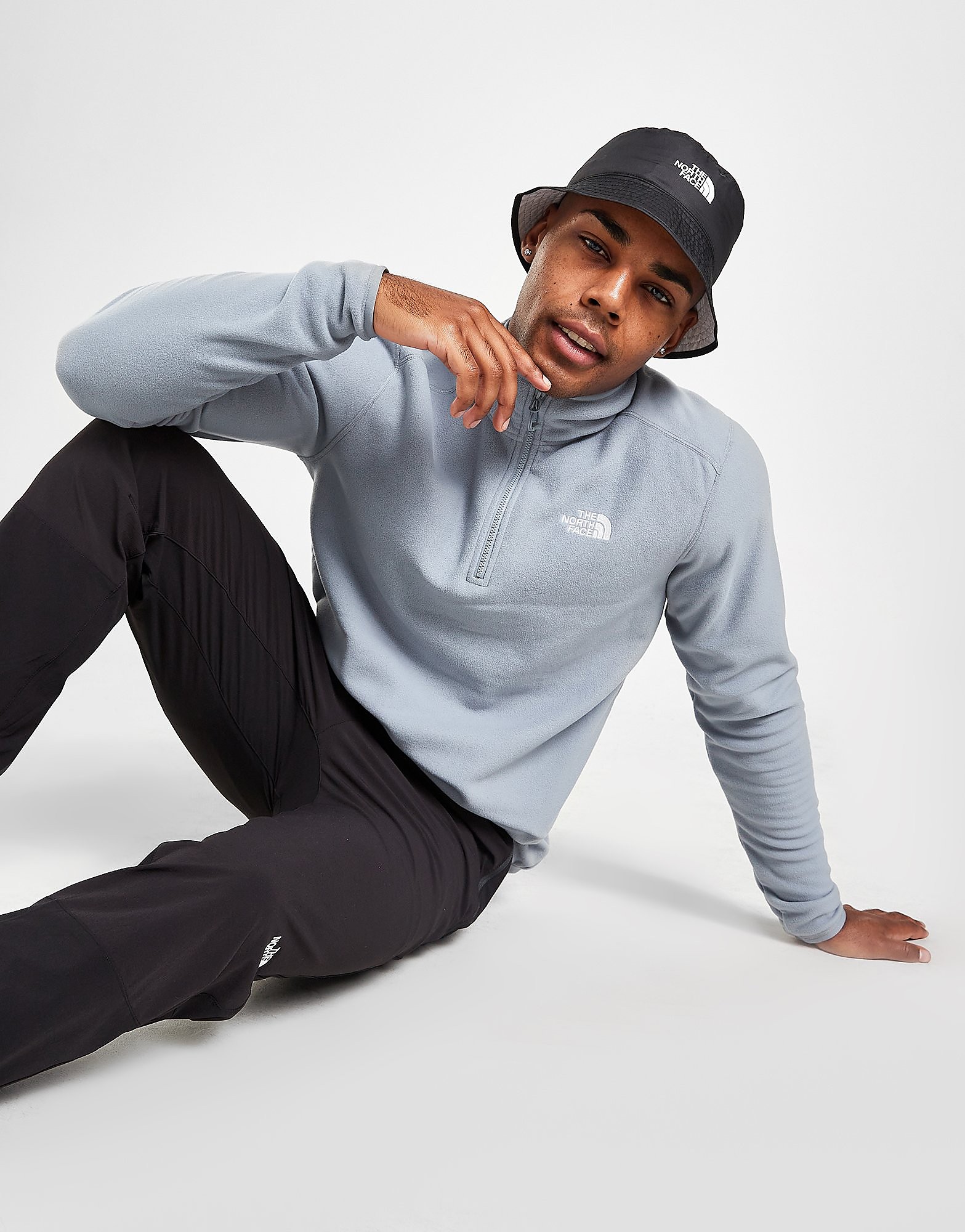 The North Face Glacier 1/4 Zip Top - Grey - Mens, Grey