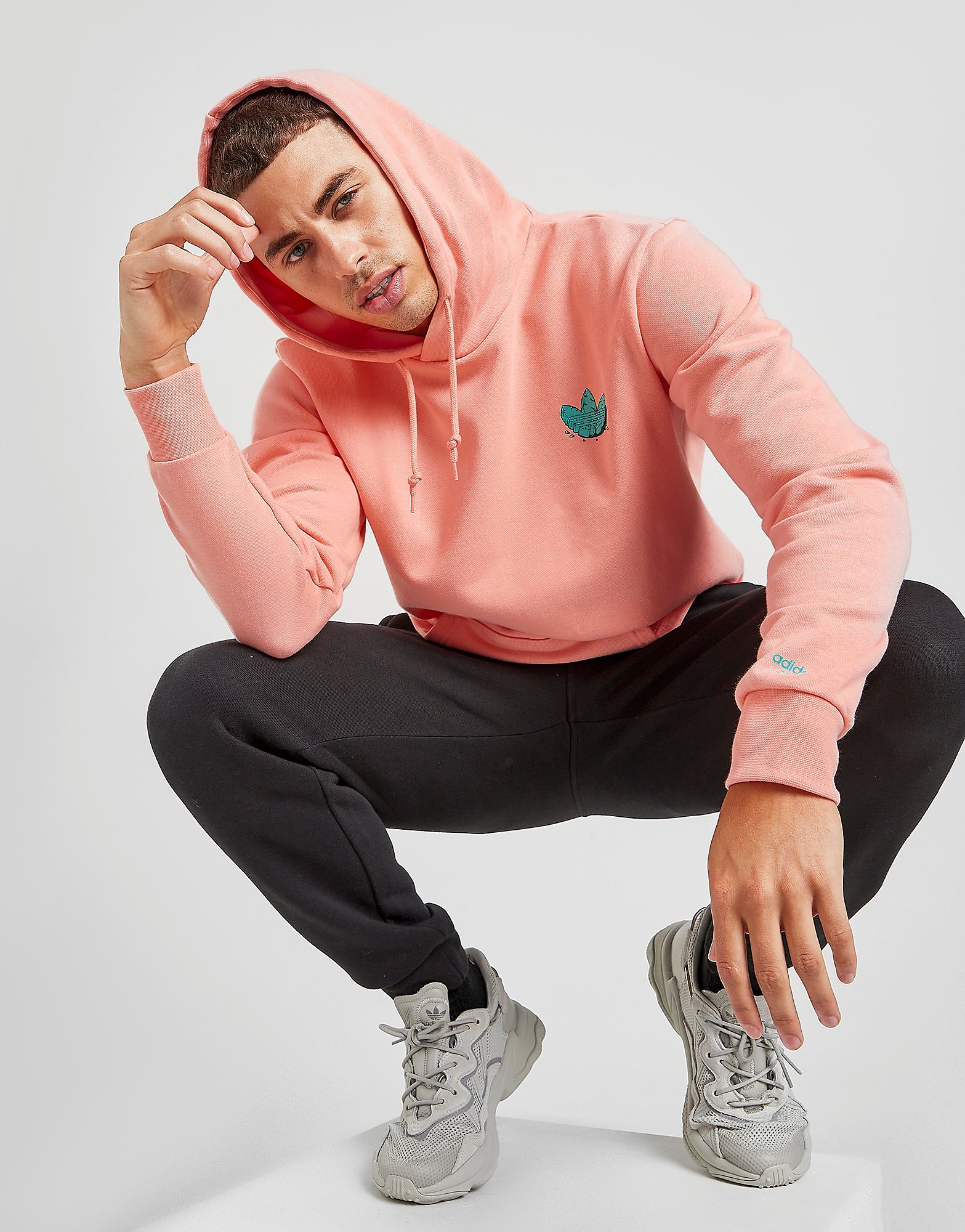 

adidas Originals Funny Dino Hoodie - Glow Pink - Mens, Glow Pink