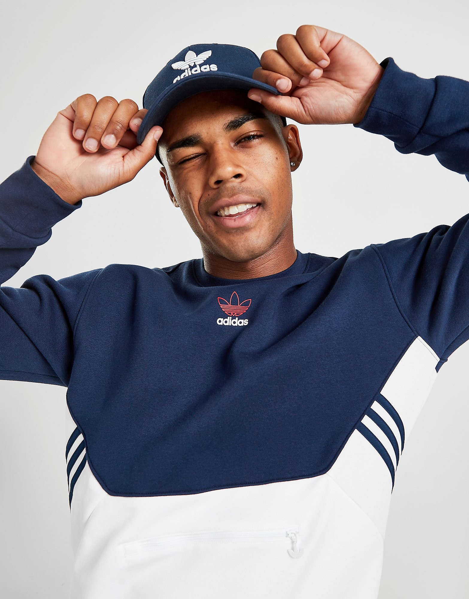 

adidas Originals Fusion Crew Sweatshirt - Only at JD - Navy/White - Mens, Navy/White