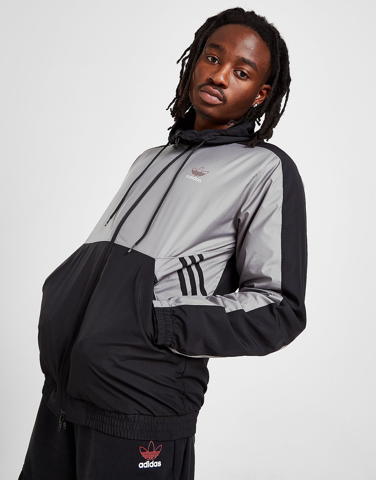 

adidas Originals Fusion Windbreaker Jacket - Only at JD - Black/Grey - Mens, Black/Grey