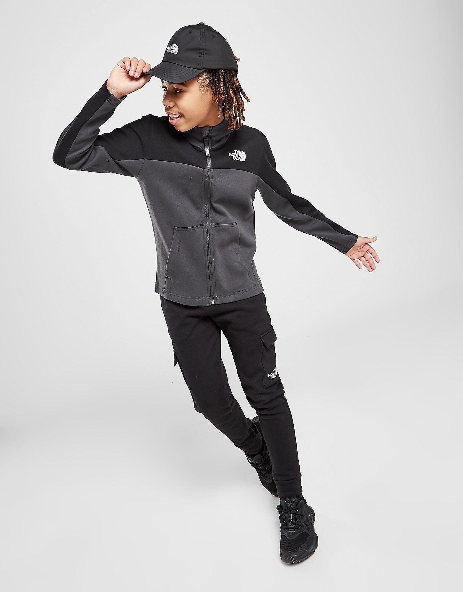 

The North Face Slacker Full Zip Hoodie Junior - Grey/Black - Kids, Grey/Black