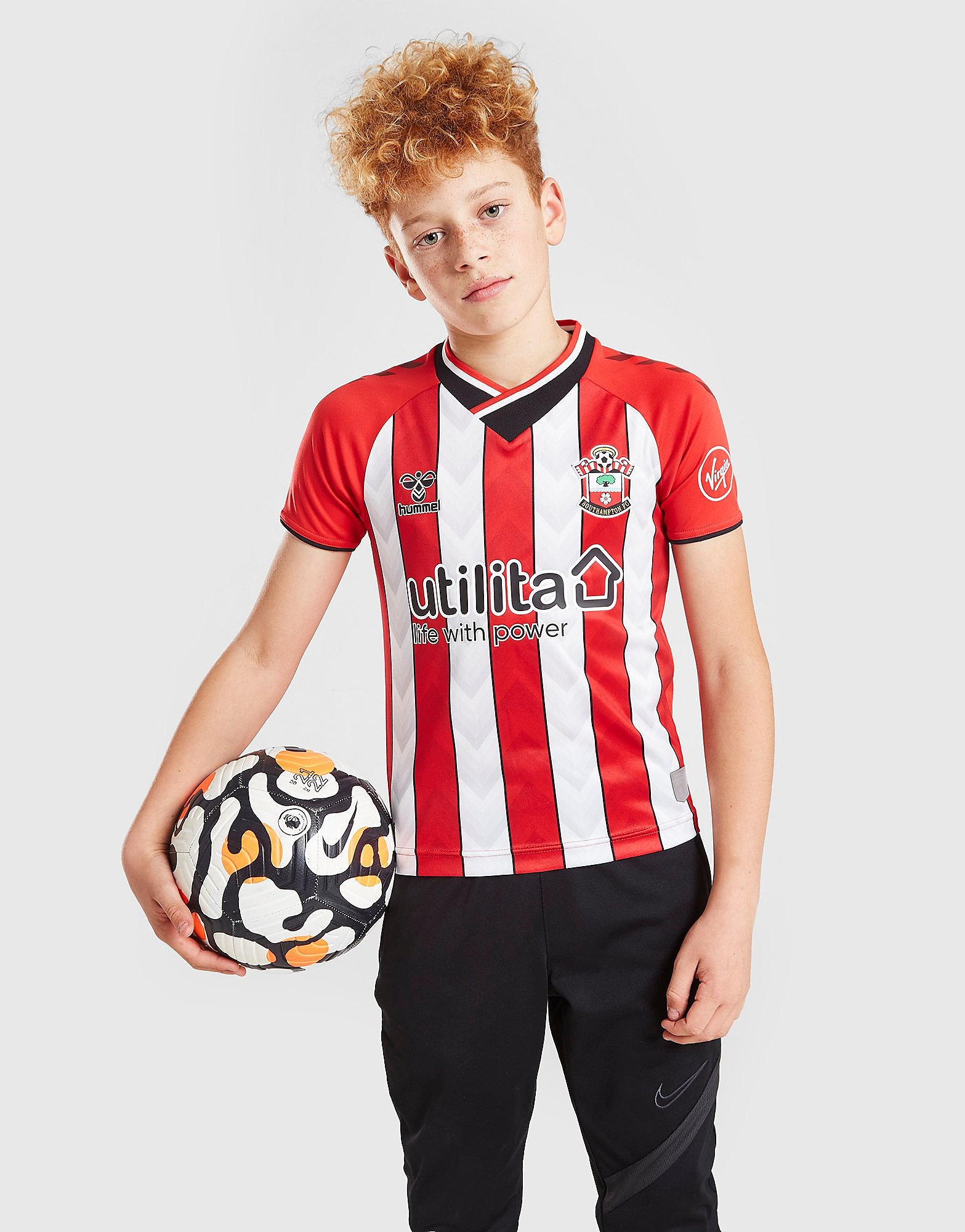 

Hummel Southampton FC 2021/22 Home Shirt Junior - Red/White - Kids, Red/White