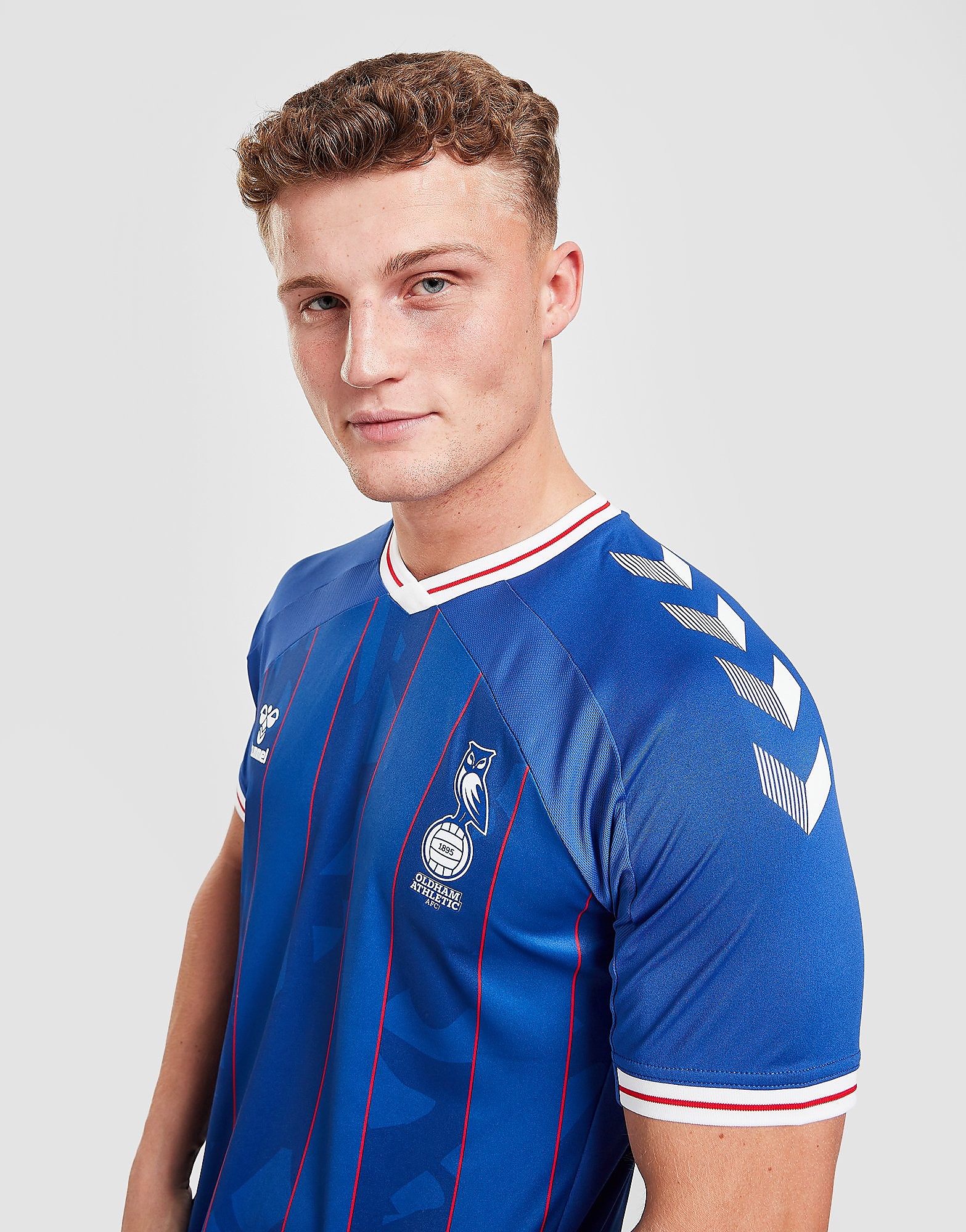 Hummel Oldham Athletic FC 2021/22 Home Shirt - Blue - Mens, Blue