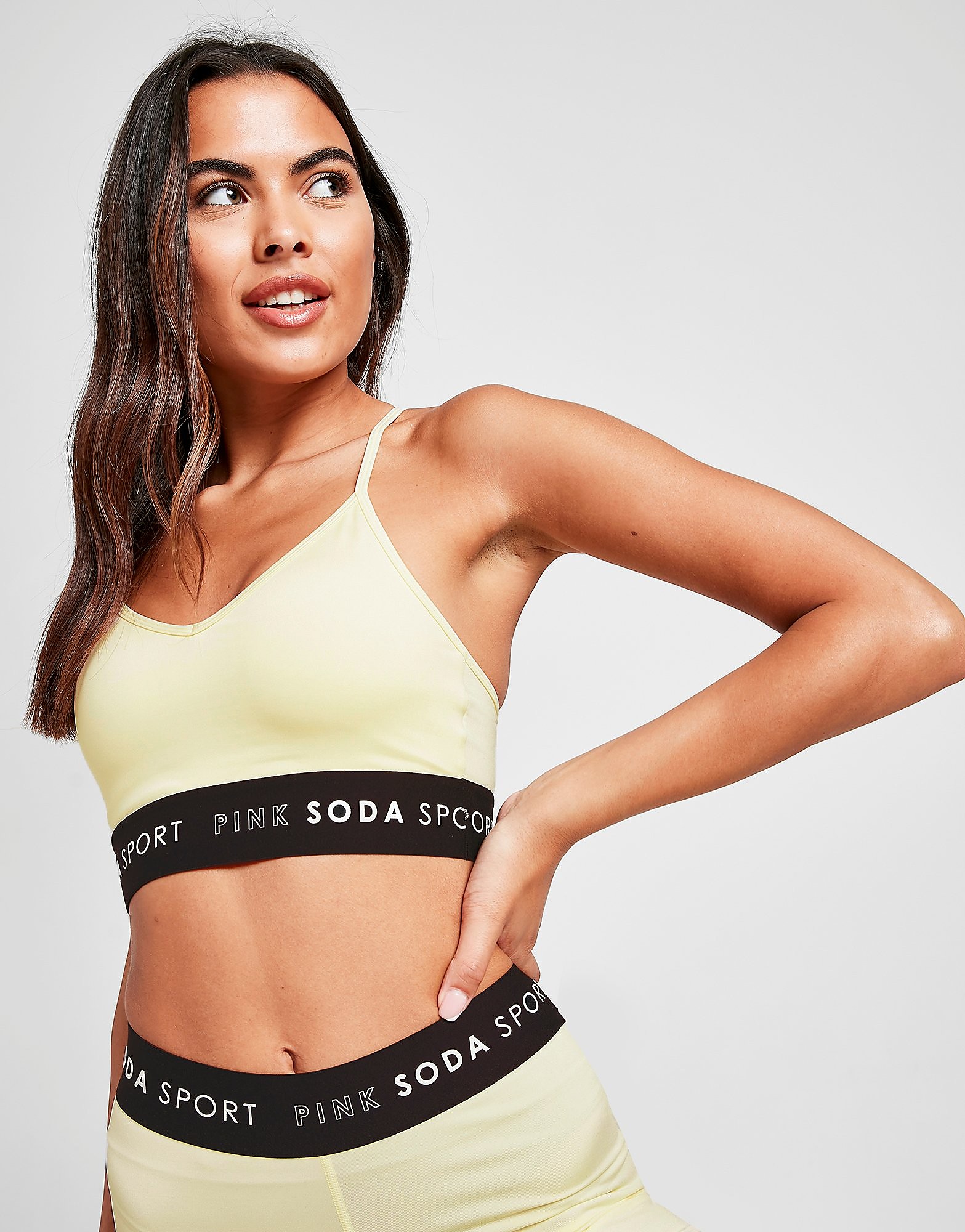 Pink Soda Sport Tape Sports Bra - Only at JD - Yellow - Womens, Yellow