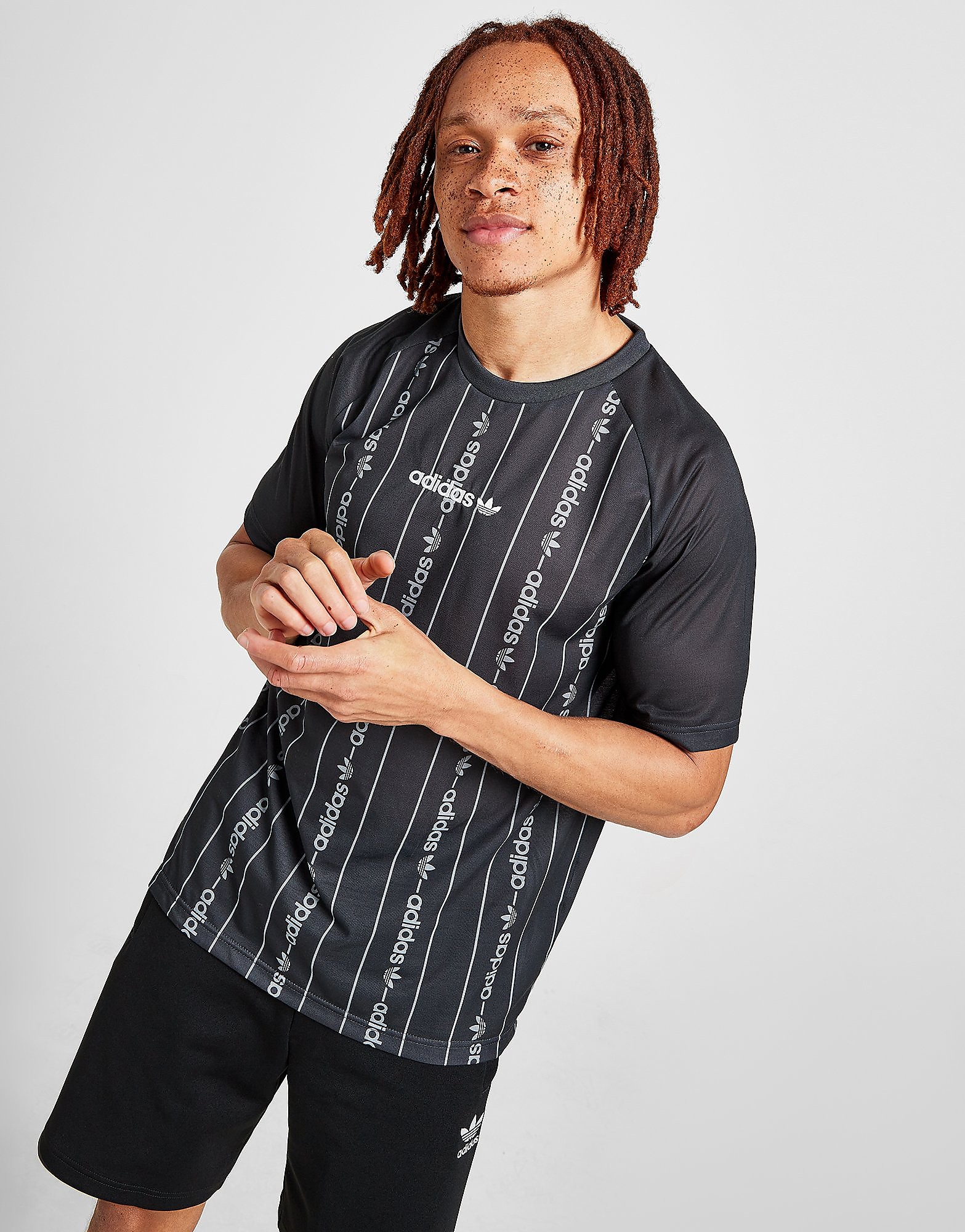 

adidas Originals Vertical Stripe T-Shirt - Only at JD - Black - Mens, Black