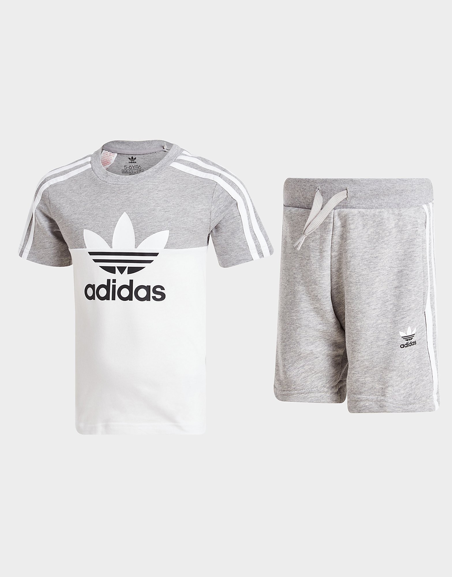 

adidas Originals Sliced T-Shirt/Shorts Set Children - Only at JD - Grey - Kids, Grey