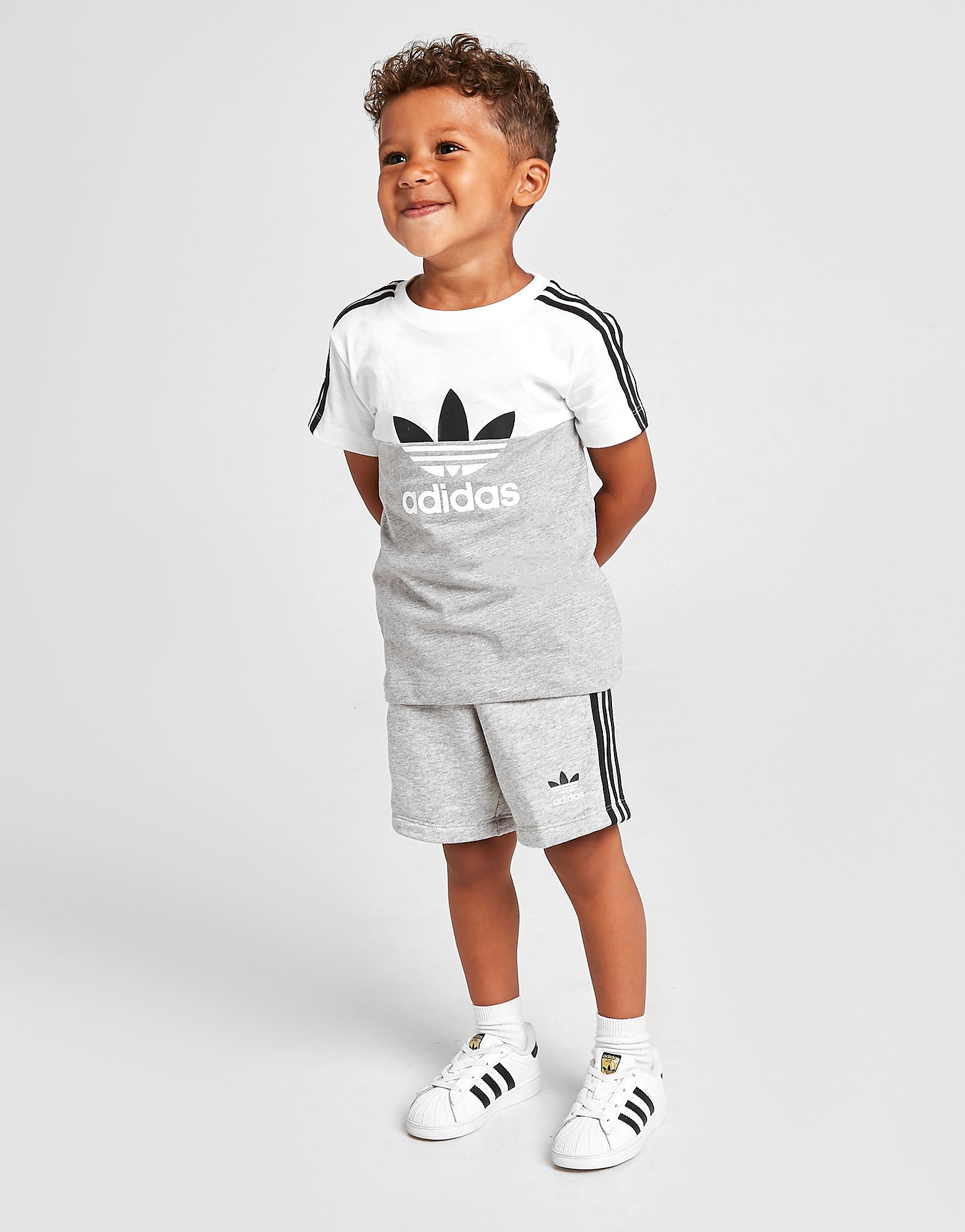 

adidas Originals Sliced T-Shirt/Shorts Set Infant - Only at JD - Grey - Kids, Grey