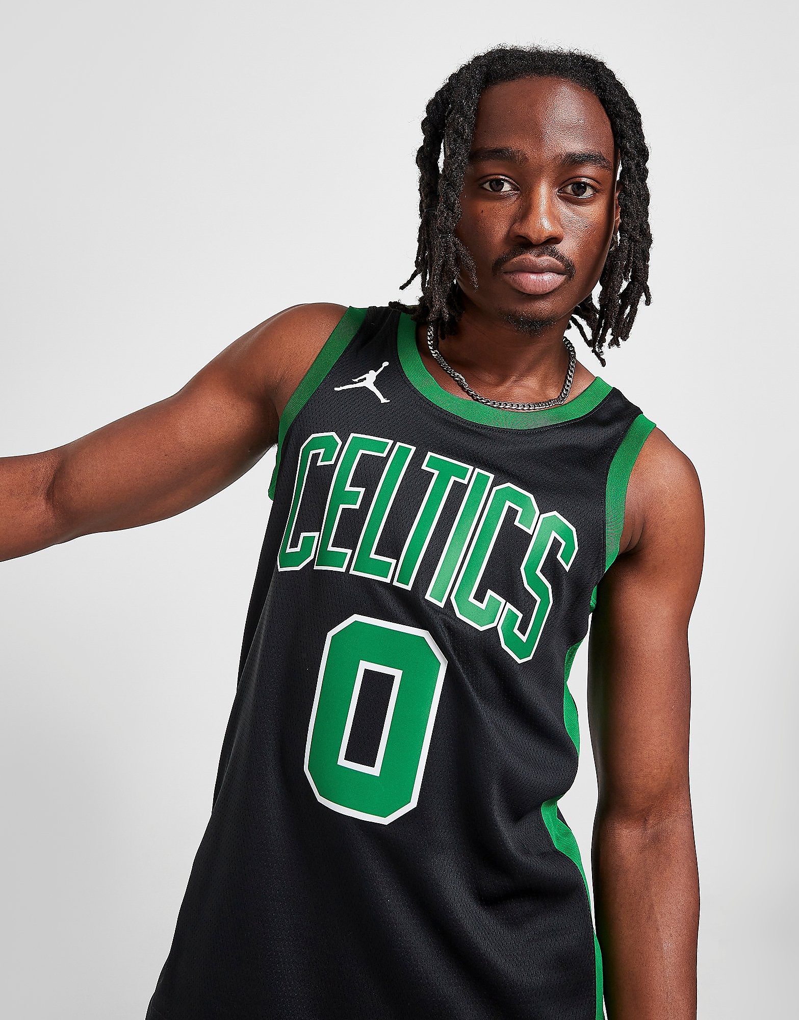 

Jordan NBA Boston Celtics Tatum #0 Swingman Jersey - Black/Clover - Mens, Black/Clover