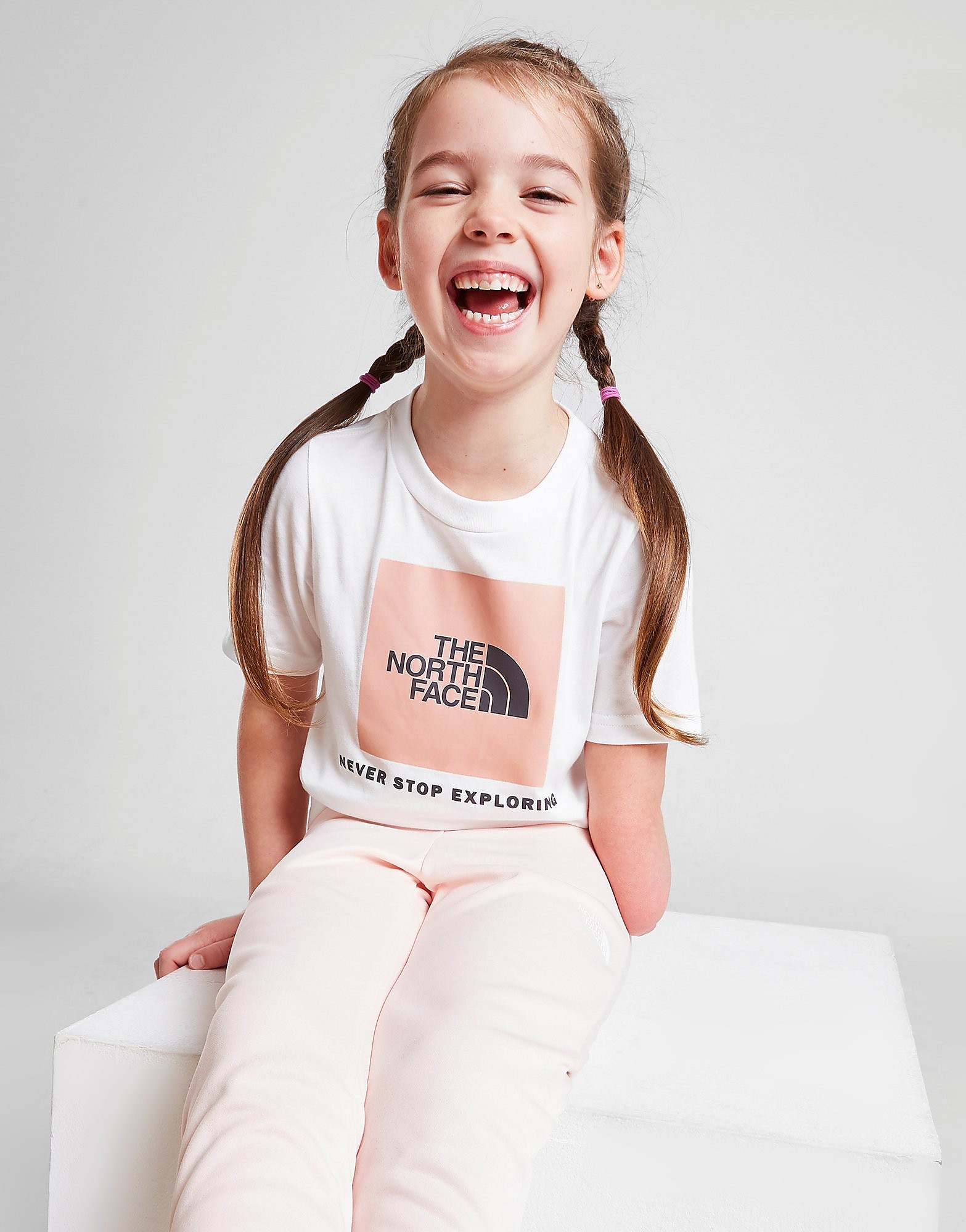 

The North Face Girls' Box T-Shirt Children - White/Pink - Kids, White/Pink