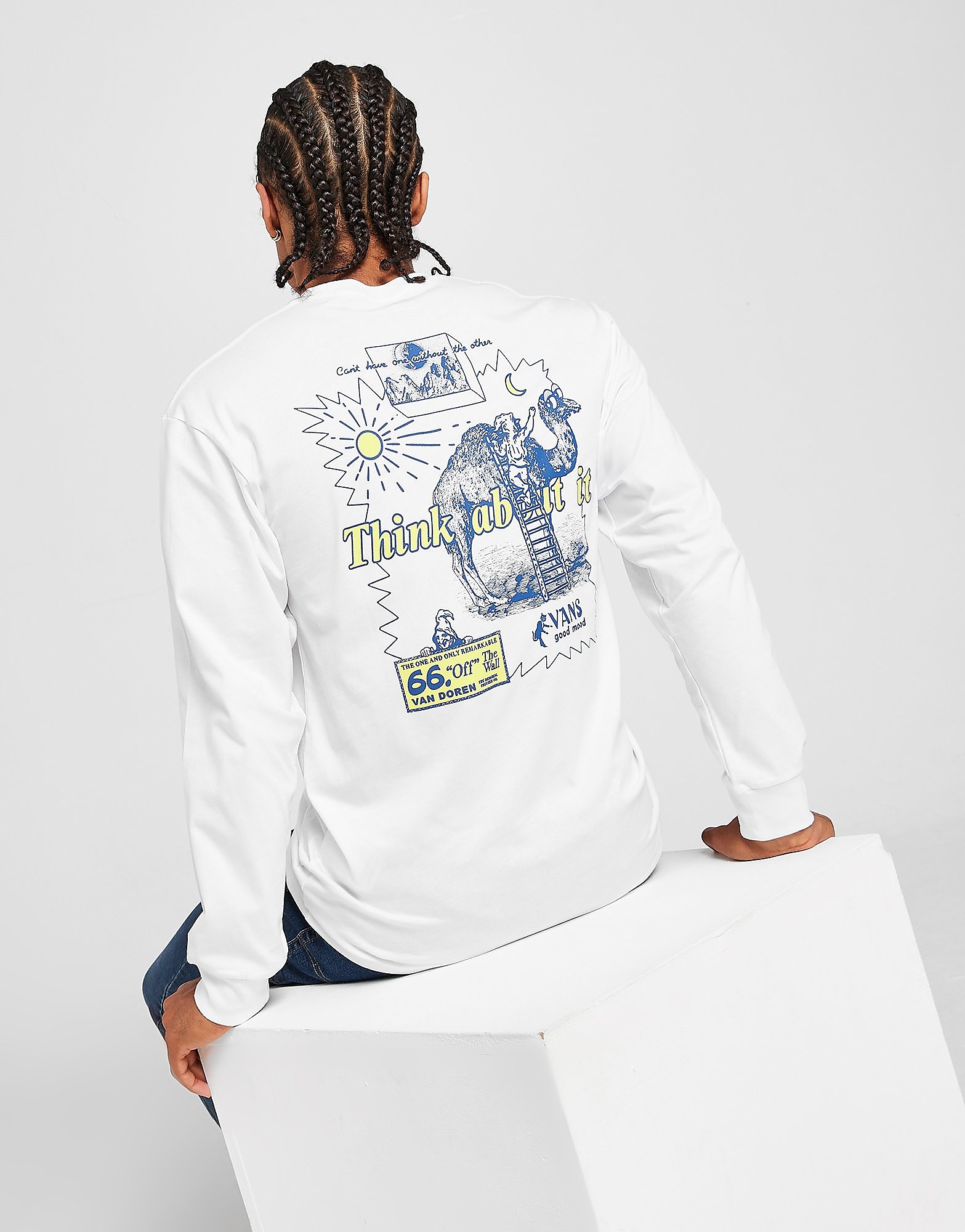 

Vans Long Sleeve Camel T-Shirt - White - Mens, White