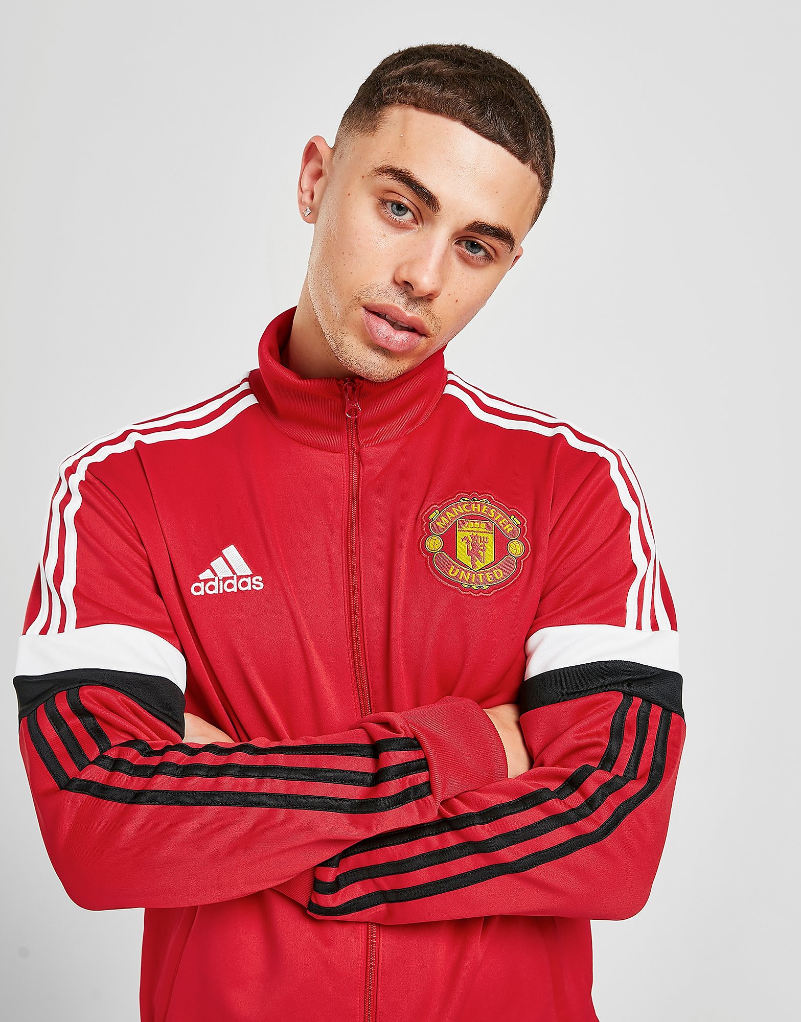 

adidas Manchester United FC 3-Stripes Track Top - Real Red - Mens, Real Red