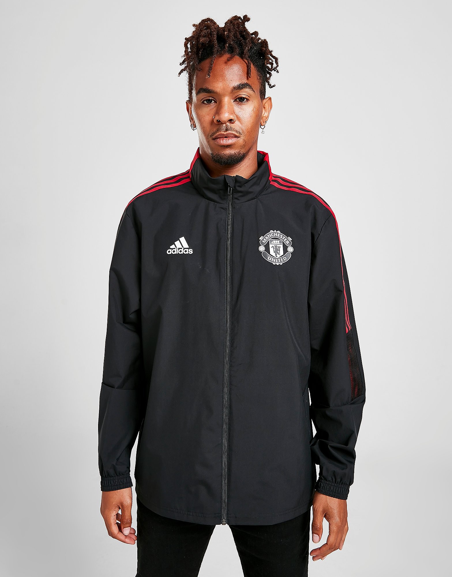 

adidas Manchester United FC All Weather Jacket - Black - Mens, Black