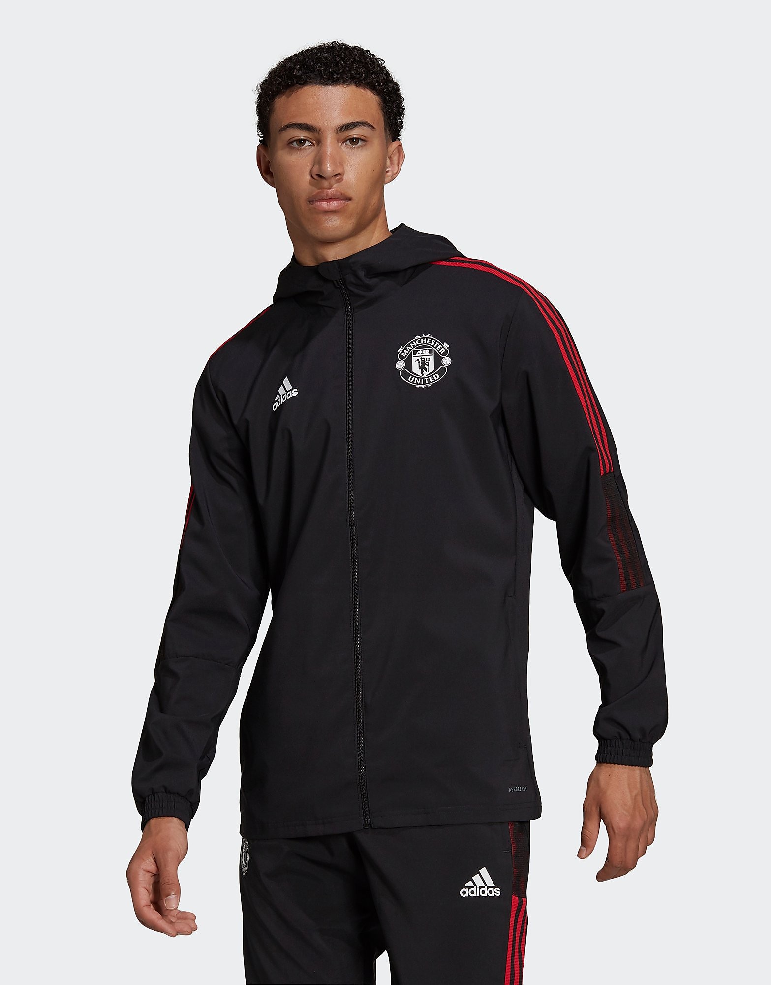 

adidas Manchester United FC Presentation Jacket - Black - Mens, Black
