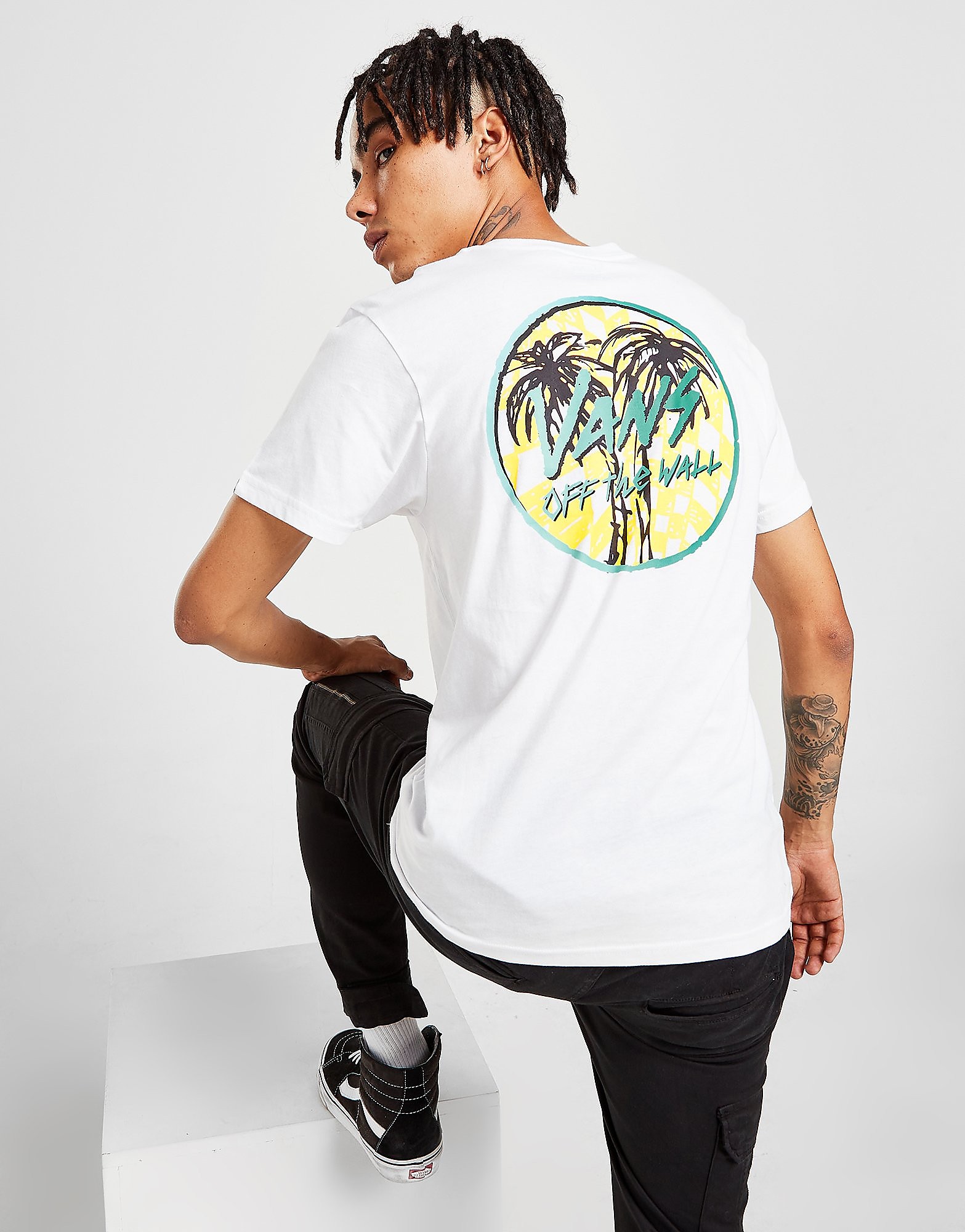 Vans Sketch Palm T-Shirt - White - Mens, White