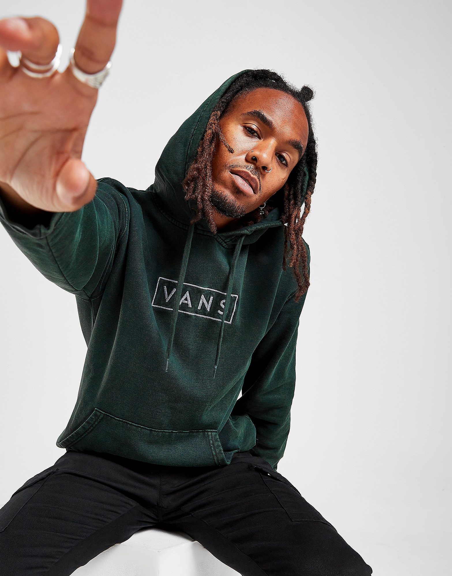 

Vans All Over Washed Hoodie - Black - Mens, Black