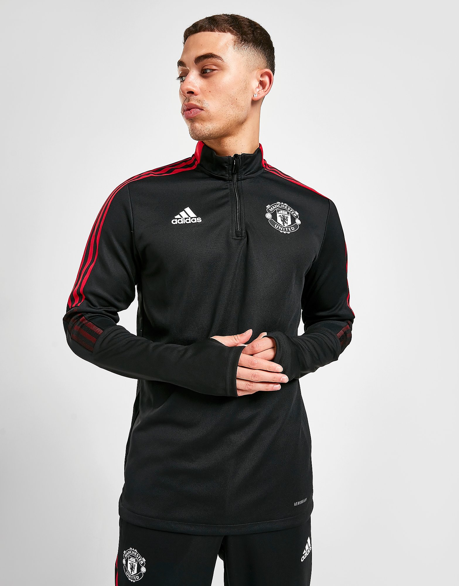 

adidas Manchester United FC Training Top - Black - Mens, Black