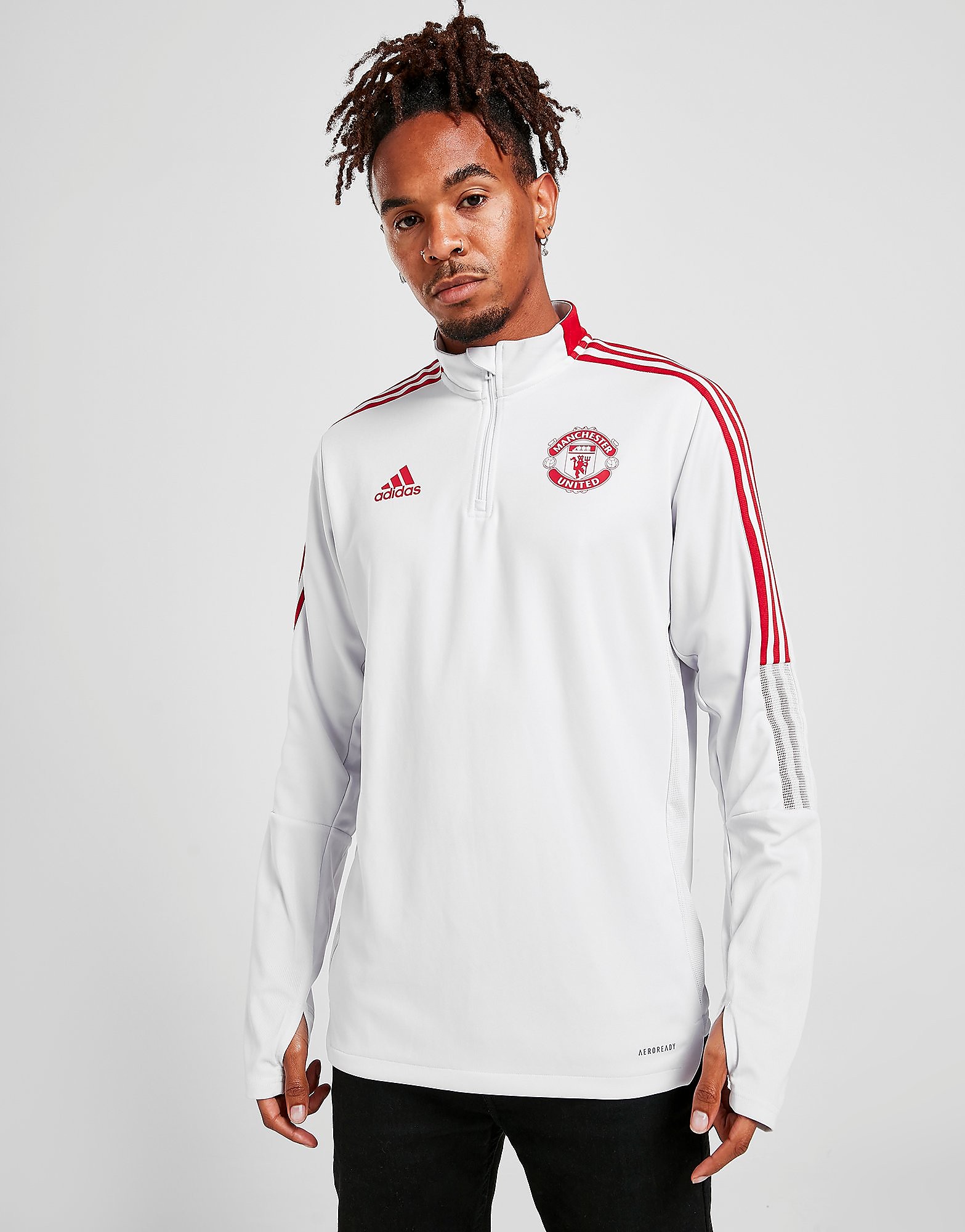 

adidas Manchester United FC Training Top - Grey - Mens, Grey