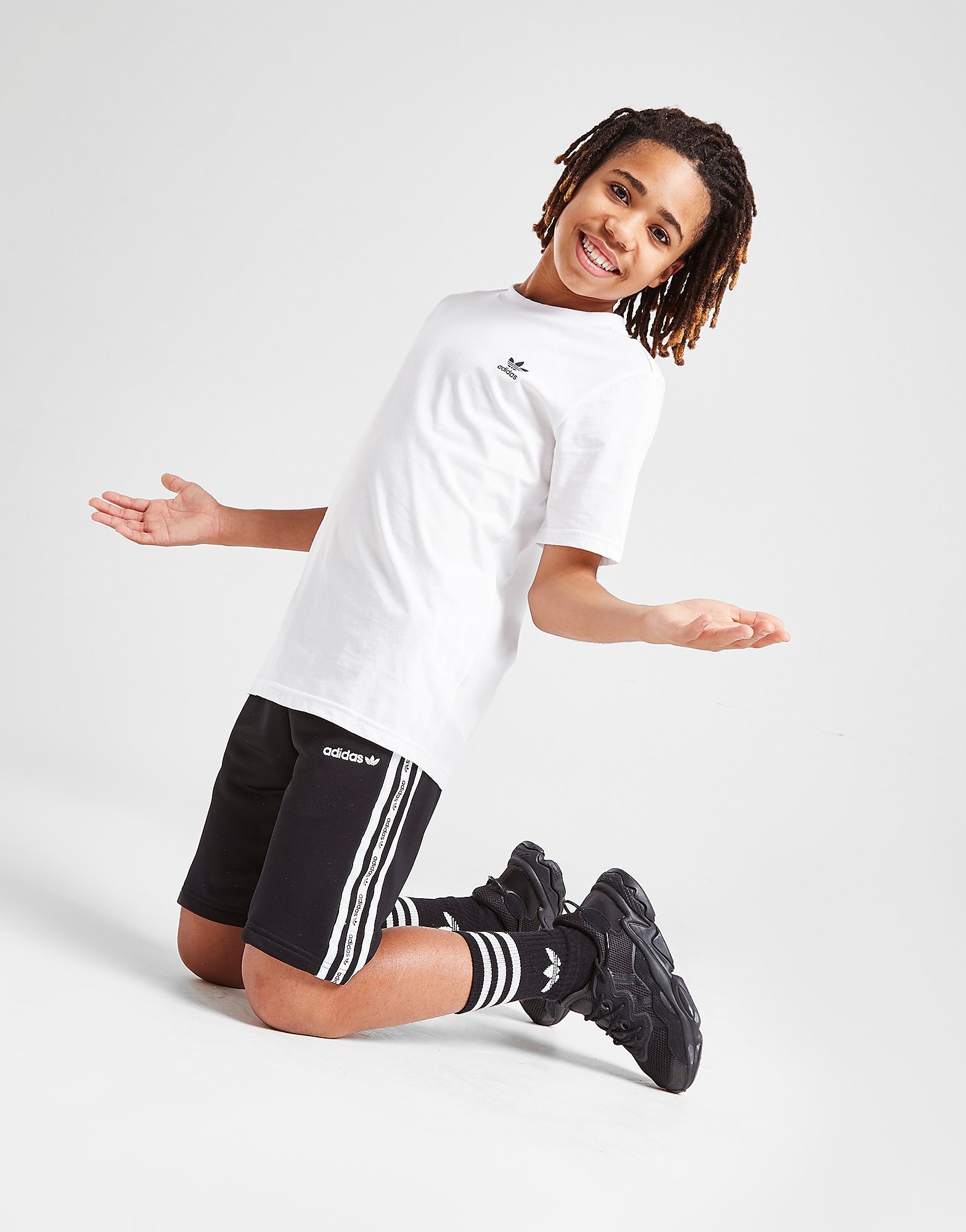 

adidas Originals Tape Poly Shorts Junior - Only at JD - BLACK - Kids, BLACK