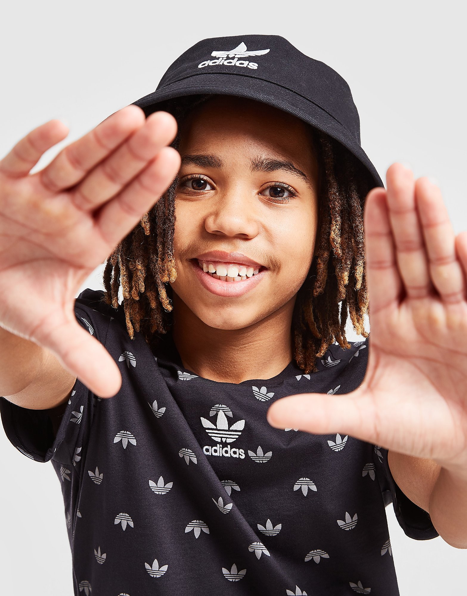 

adidas Originals All Over Print Trefoil T-Shirt Junior - Only at JD - BLACK - Kids, BLACK