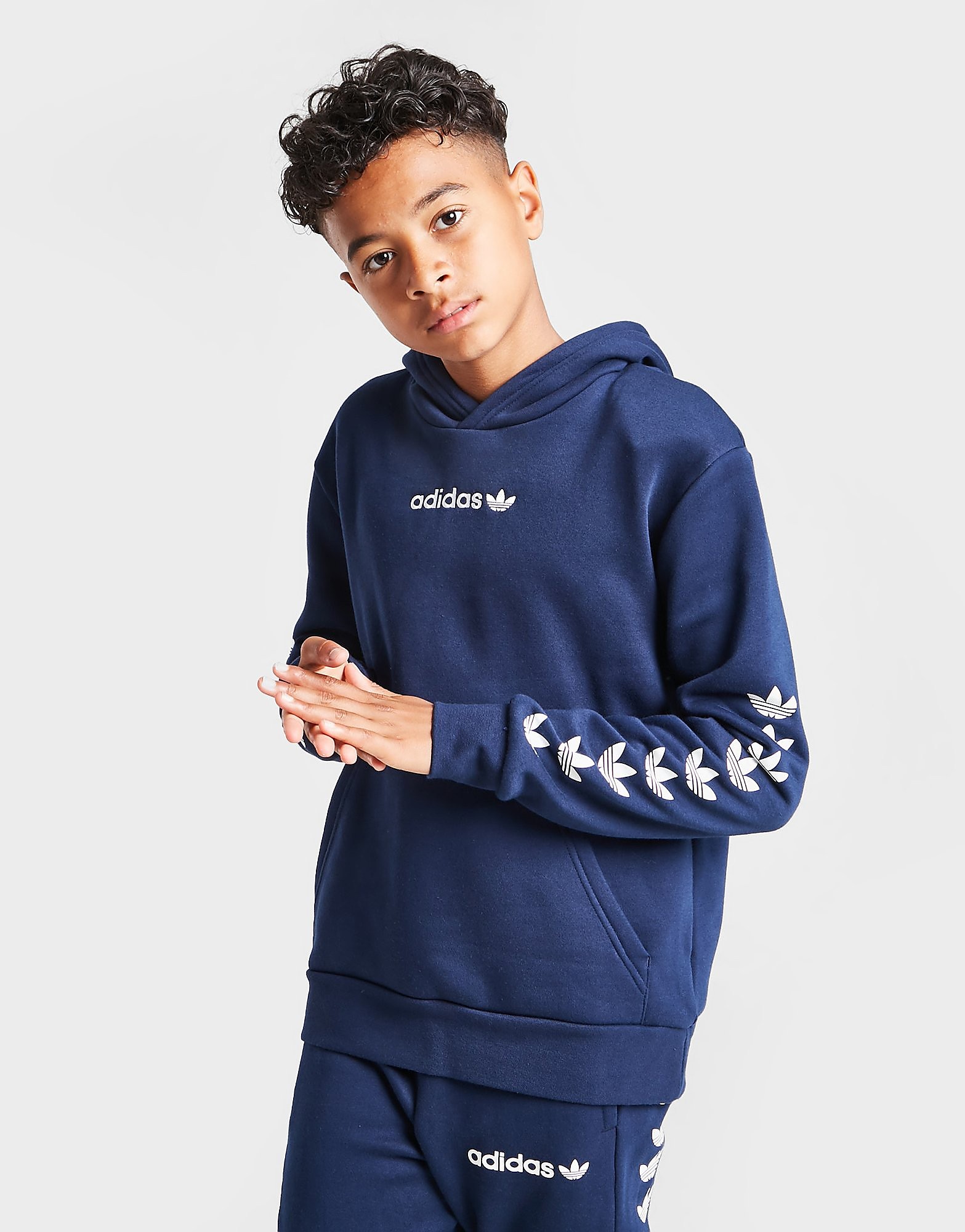 

adidas Originals Repeat Trefoil Hoodie Junior - Only at JD - Blue - Kids, Blue