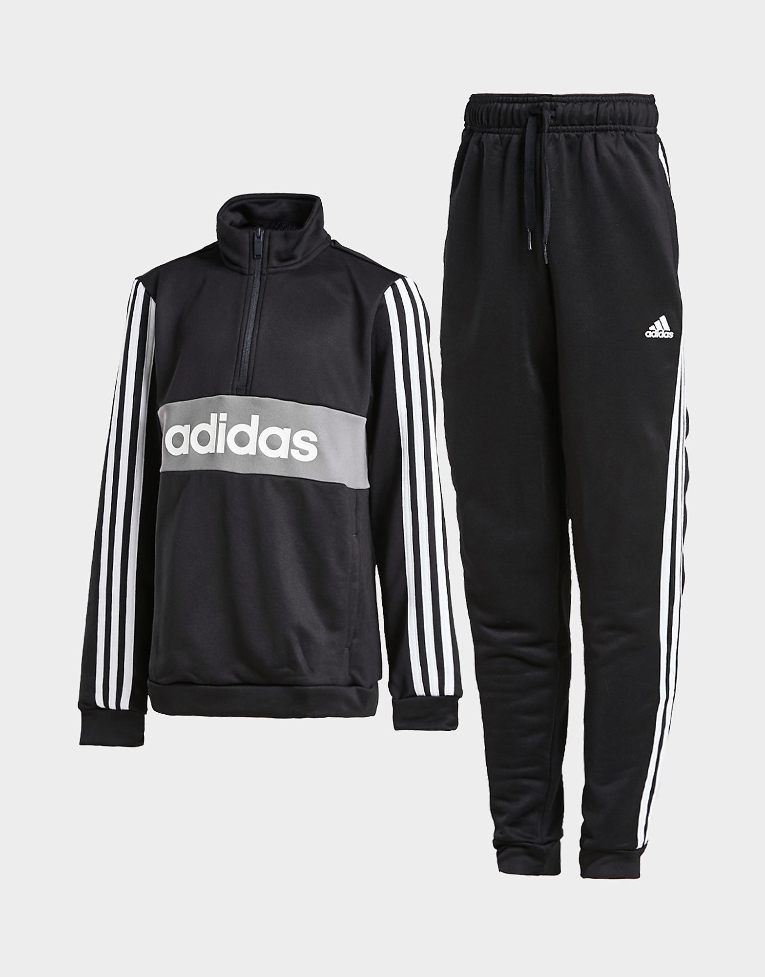 

adidas 1/4 Zip Poly Tracksuit Junior - Only at JD - Black - Kids, Black