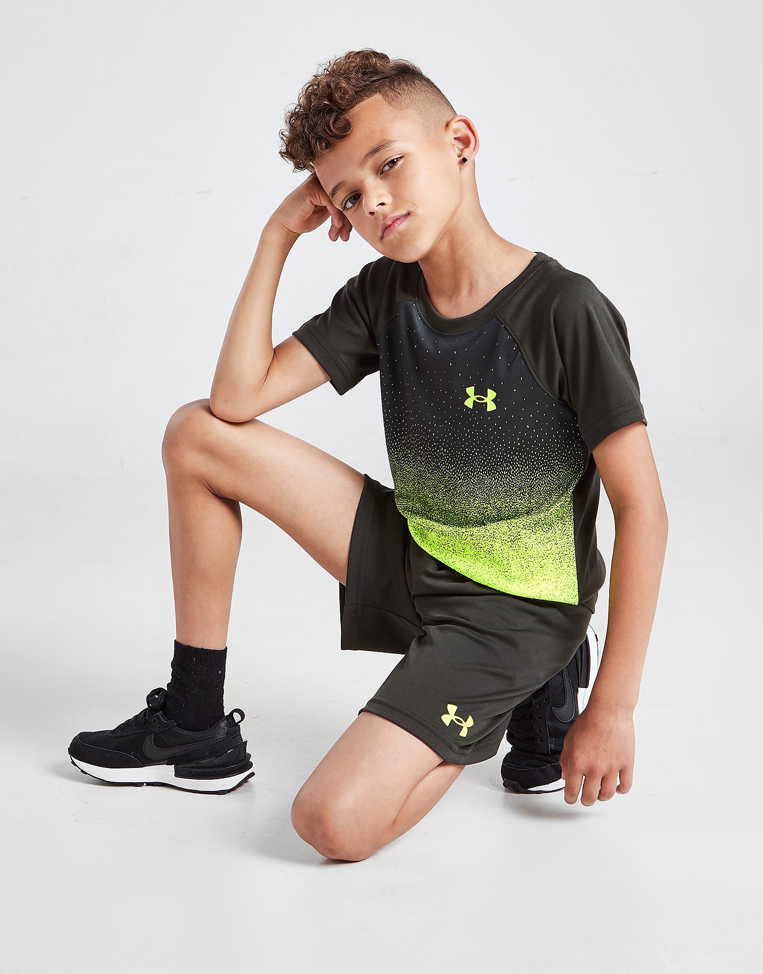 

Under Armour Tech Fade T-Shirt/Shorts Set Children - Only at JD - Green - Kids, Green