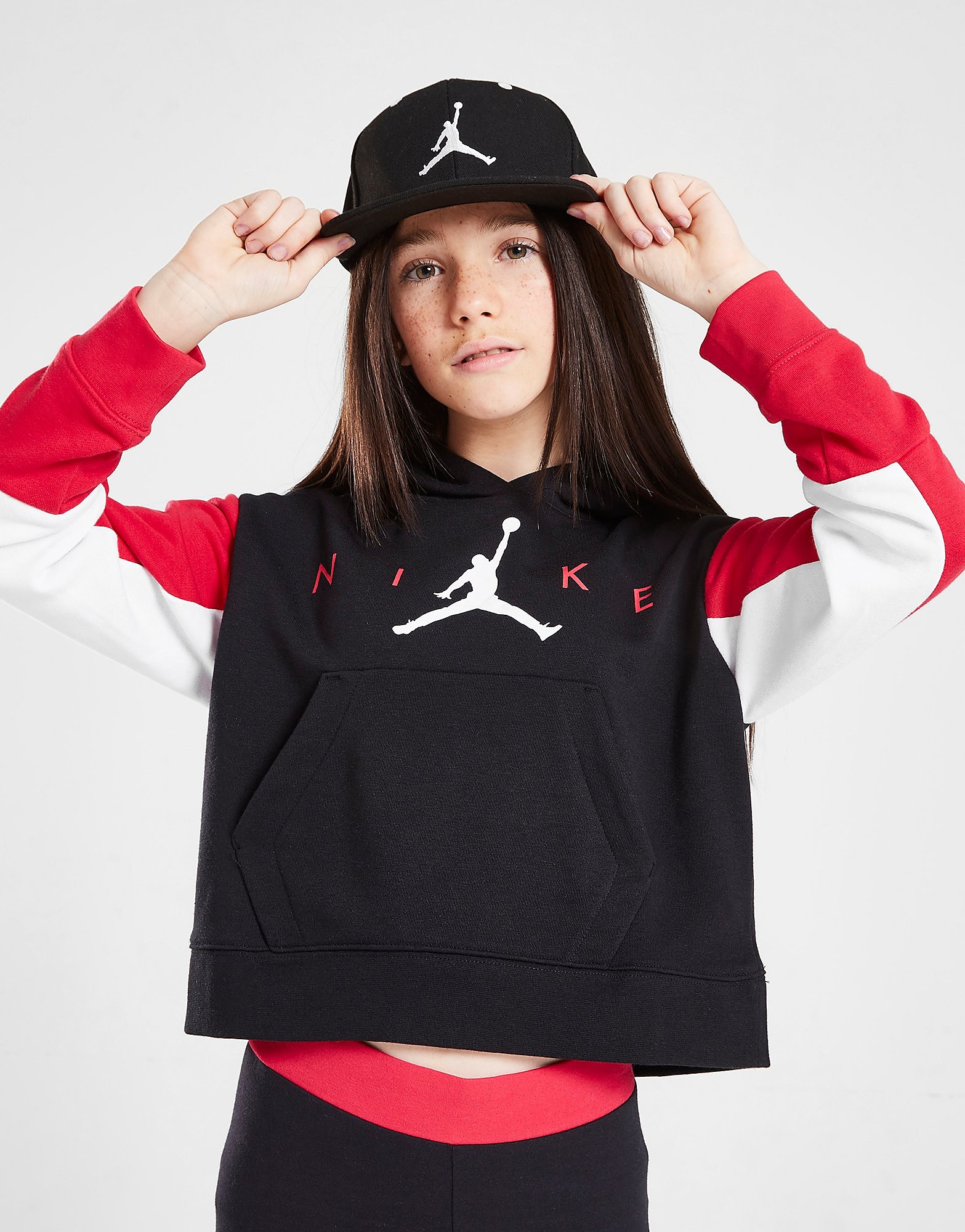 

Jordan Girls' Jumpman Crop Hoodie Junior - Black/Red - Kids, Black/Red
