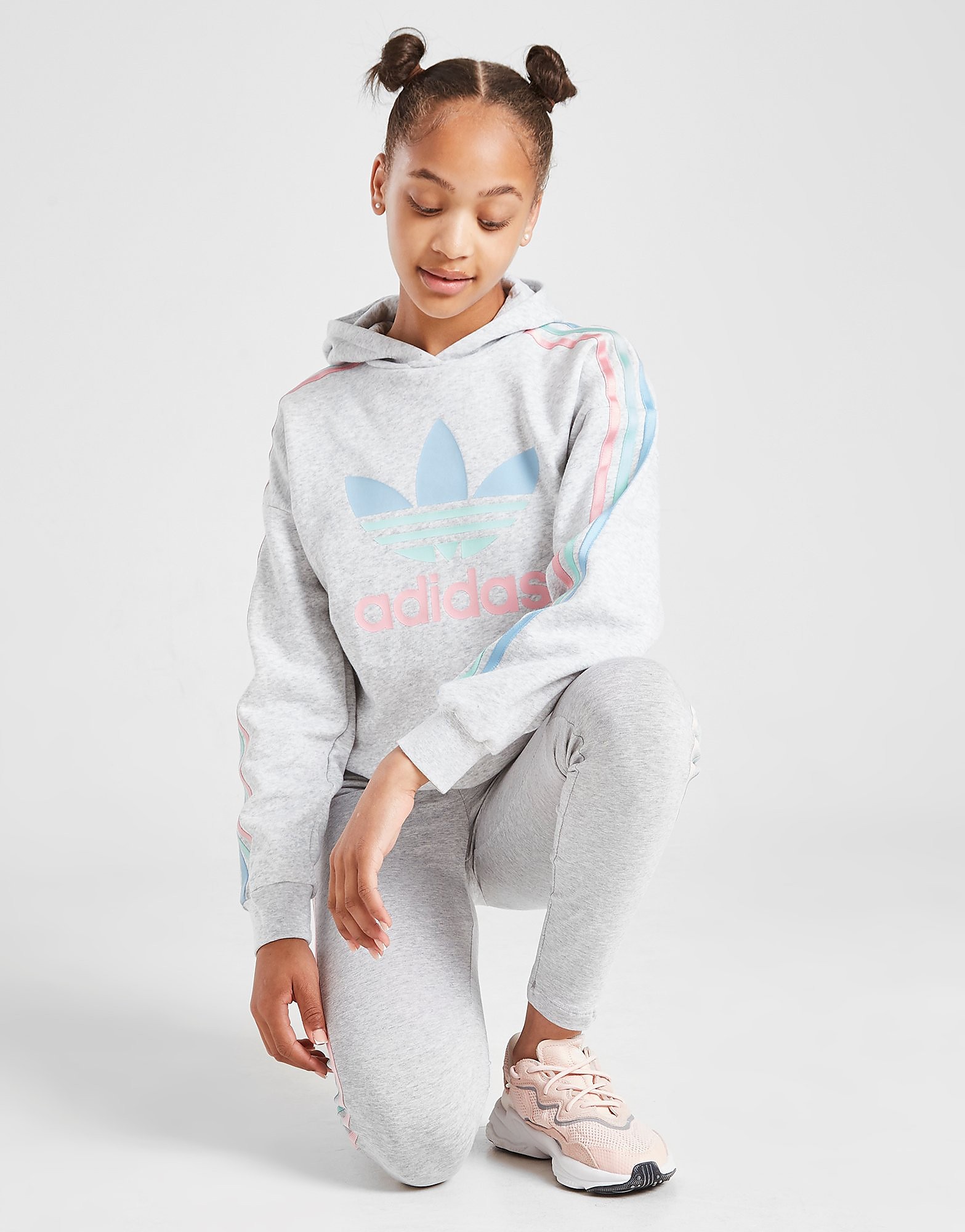 

adidas Originals Girls' Tri Stripe Hoodie Junior - Only at JD - Grey - Kids, Grey