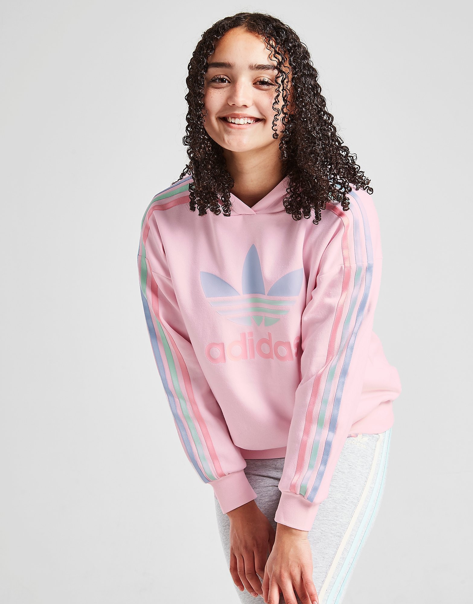 

adidas Originals Girls' Tri Stripe Hoodie Junior - Only at JD - PINK - Kids, PINK