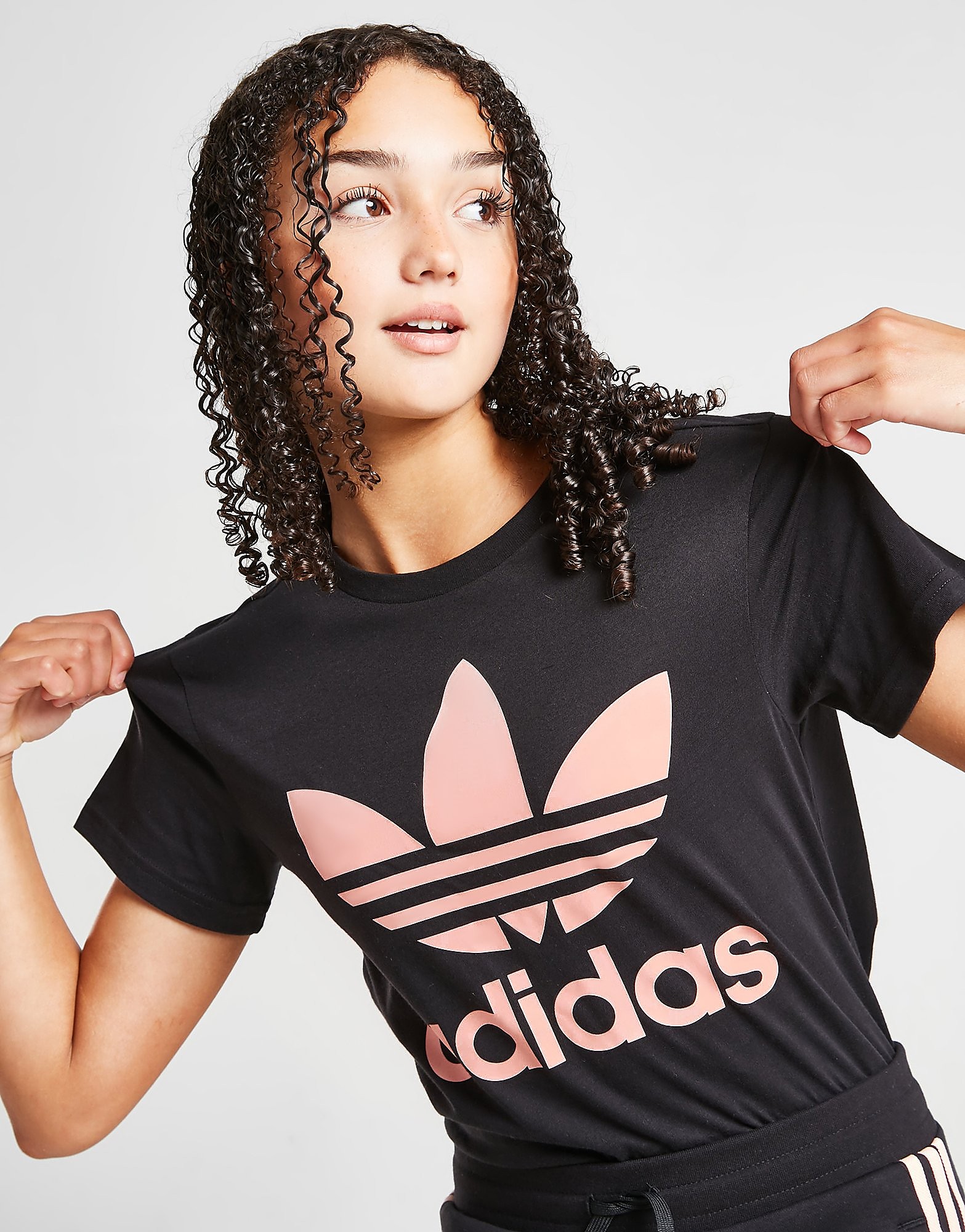 

adidas Originals Girls' Trefoil Boyfriend T-Shirt Junior - Only at JD - Black - Kids, Black