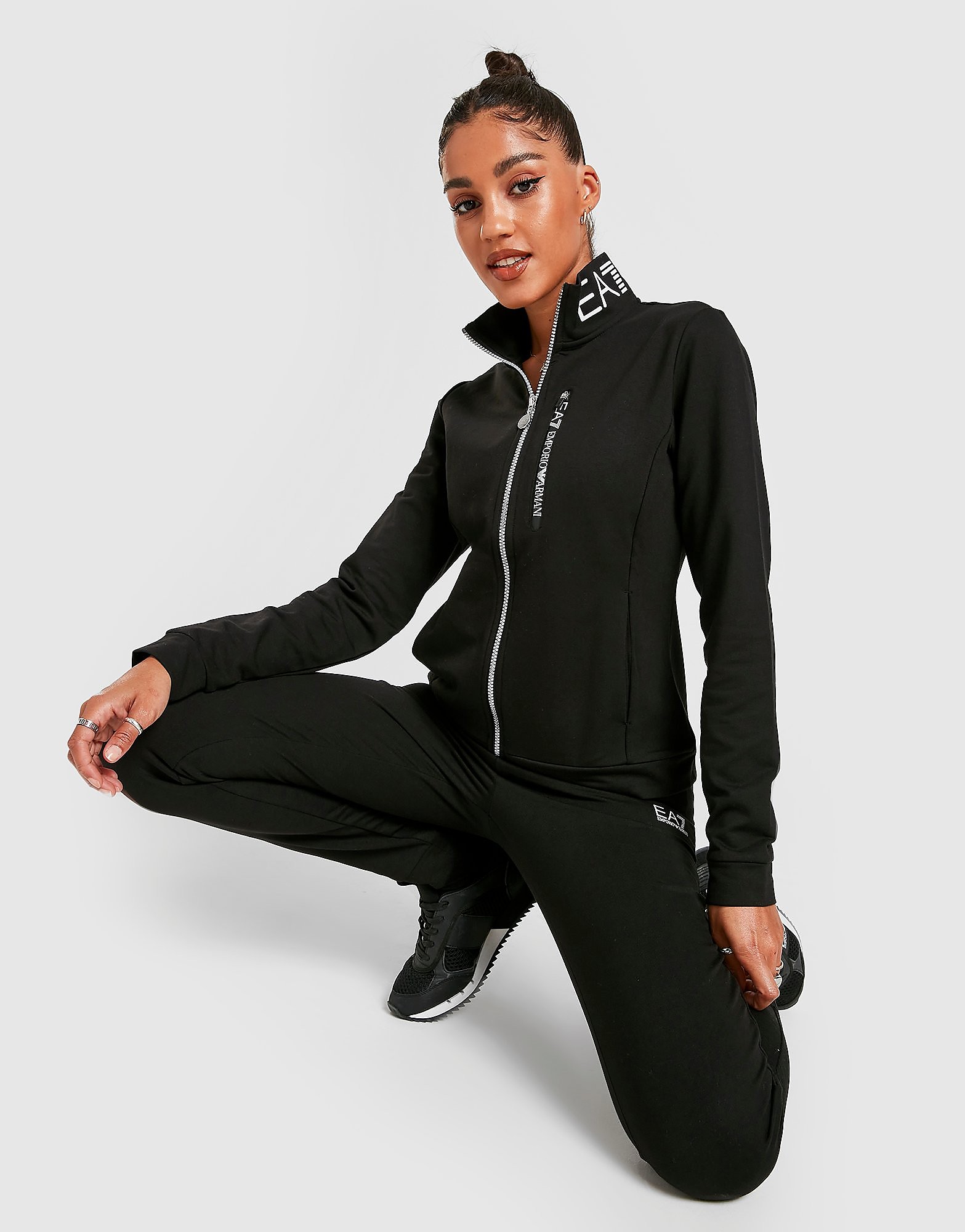 

Emporio Armani EA7 Logo Zip Tracksuit - Black - Womens, Black